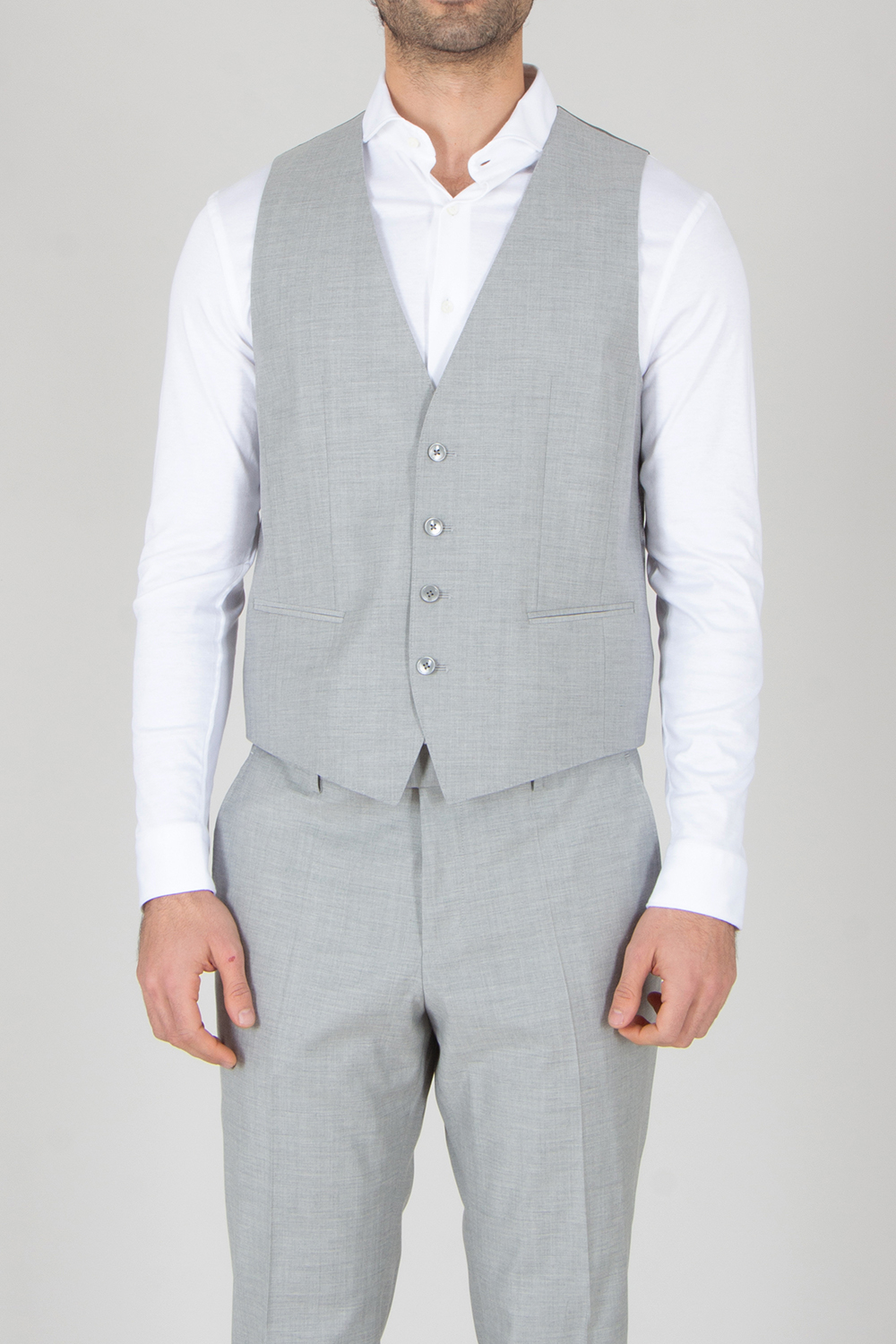 BOSS Slim Fit Virgin Wool Stretch Blend Suit Waistcoat H-Huge