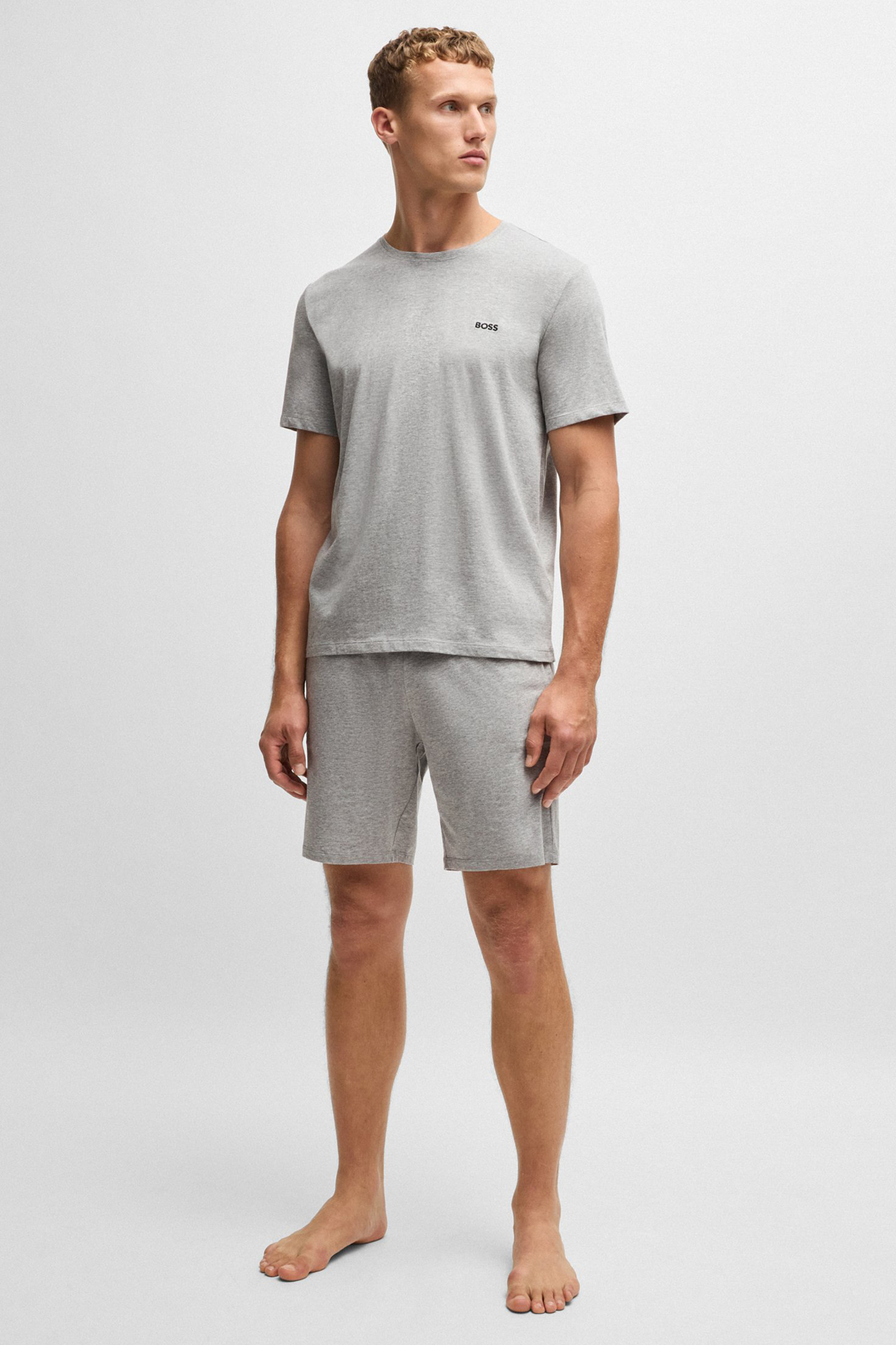 BOSS Regular Fit Embroidered Stretch Cotton Jersey Mix&Match T-Shirt