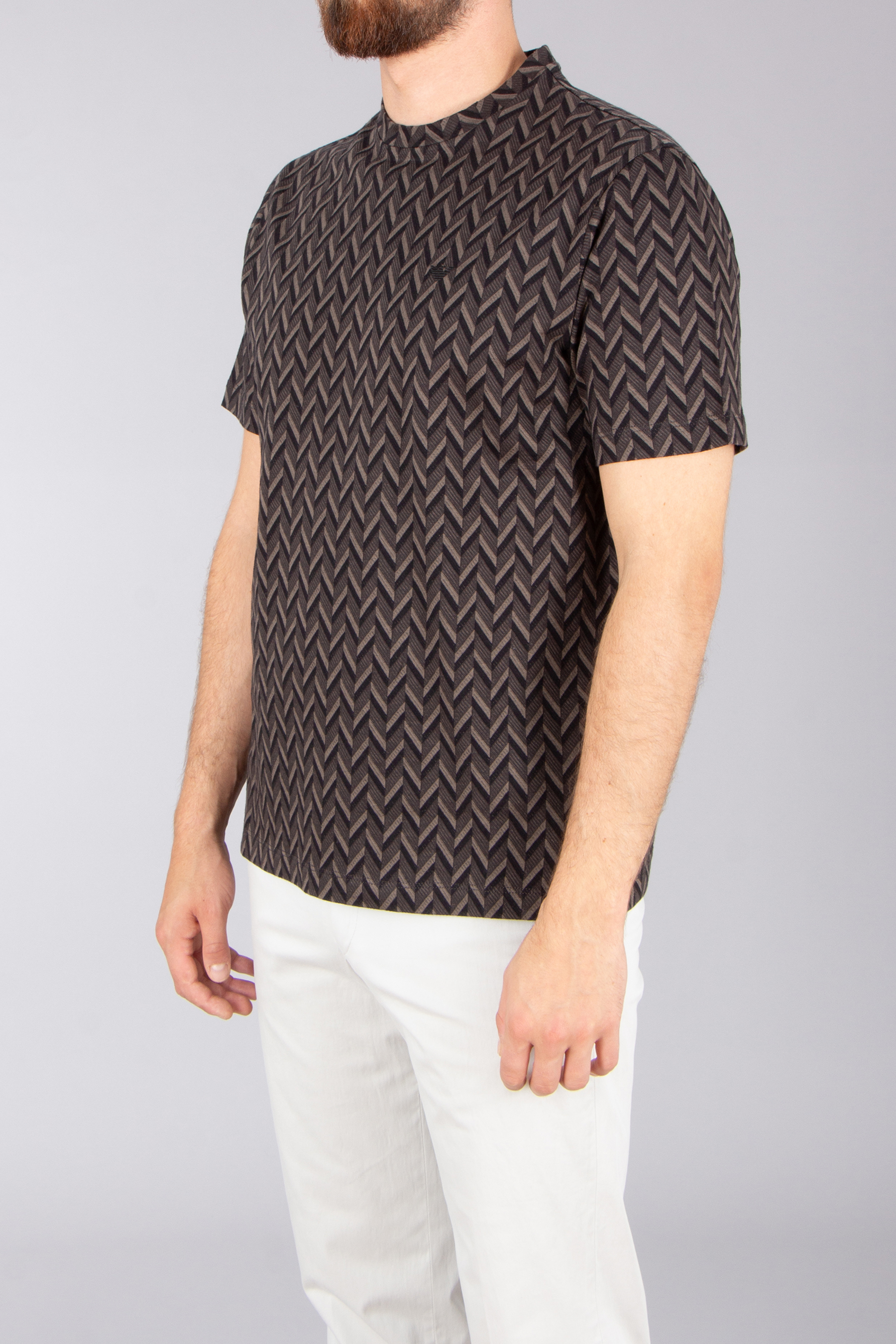 EMPORIO ARMANI Icon Collection Jacquared Cotton Jersey T-Shirt