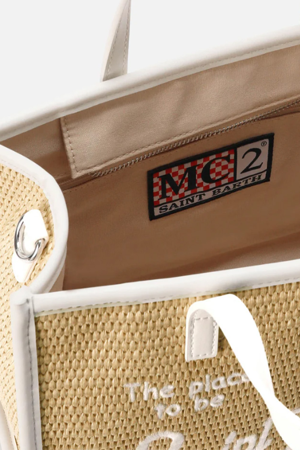 MC2 SAINT BARTH Embroidered Straw Effect Bag 