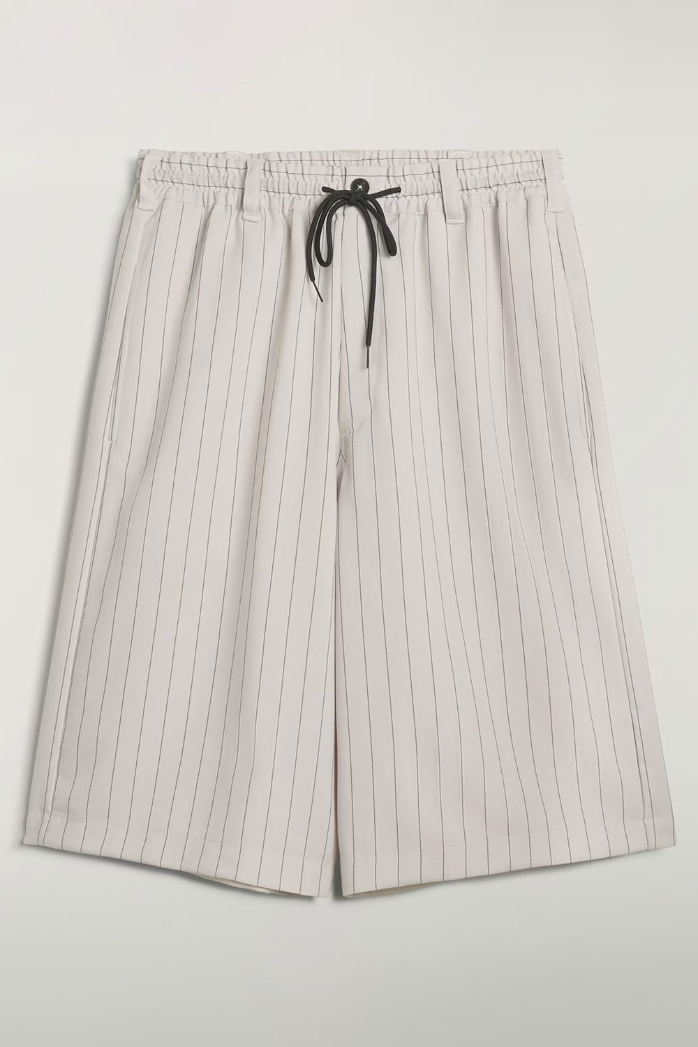 Y-3 Oversized Fit Pinstripe Twill Sport Uniform Shorts