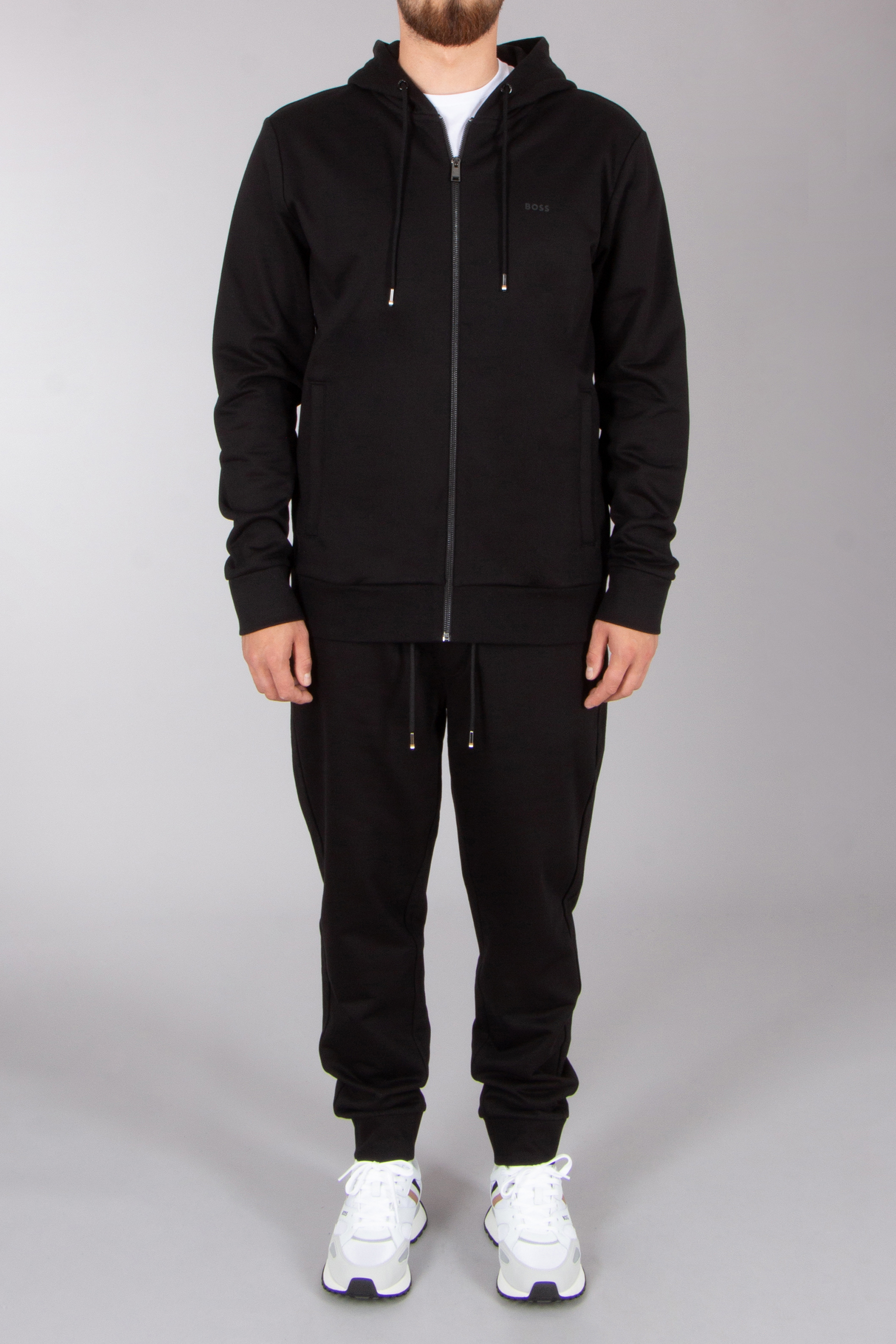 BOSS Regular Fit Cotton Frnech Terry Zip-Up Hoodie Seeger Bekleidung, Mantel, Person, Sweatshirt, Kapuzenpulli