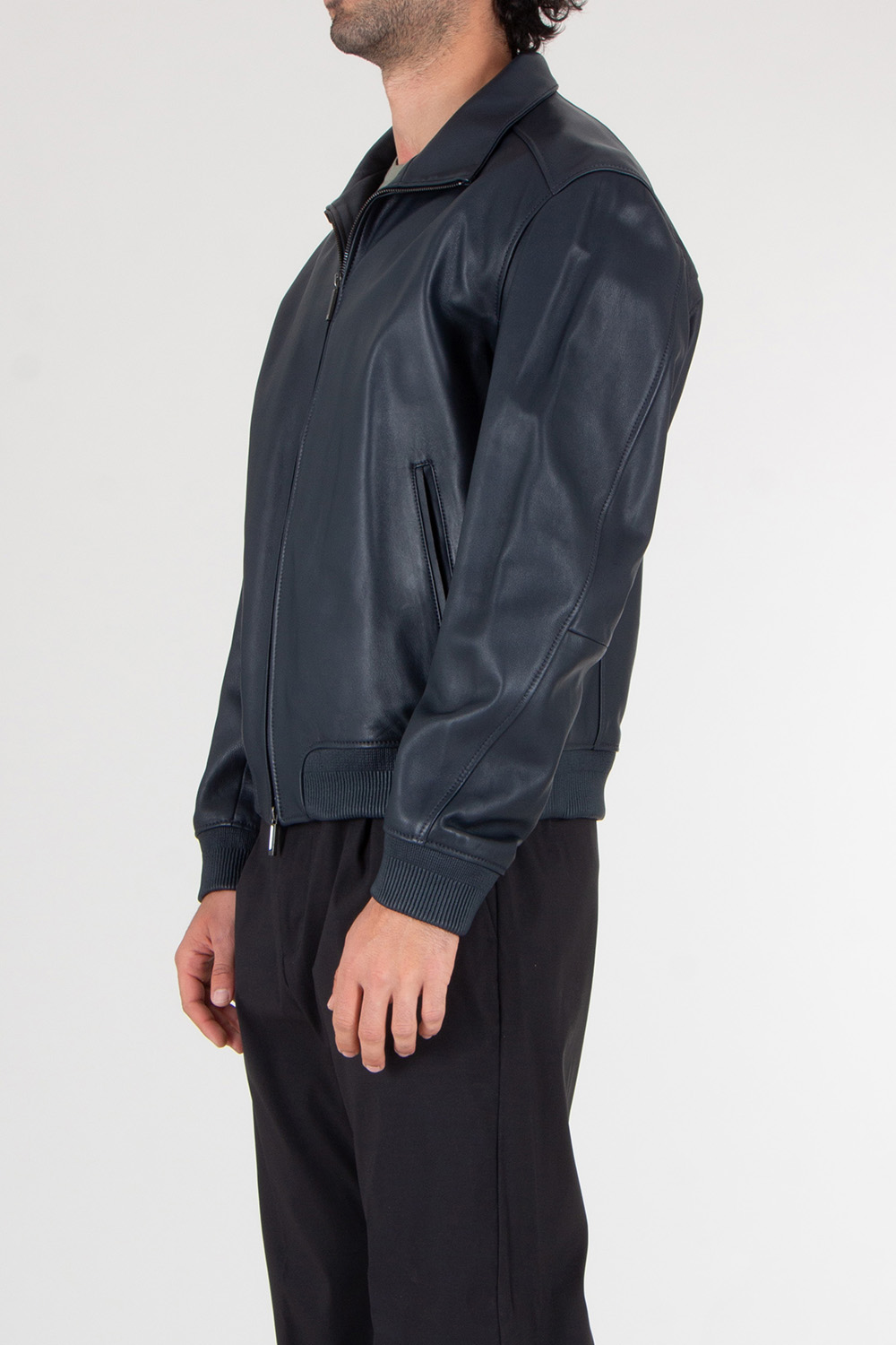 BOSS x ASTON MARTIN Straight Fit Lamb Leather Jacket H-Mamun
