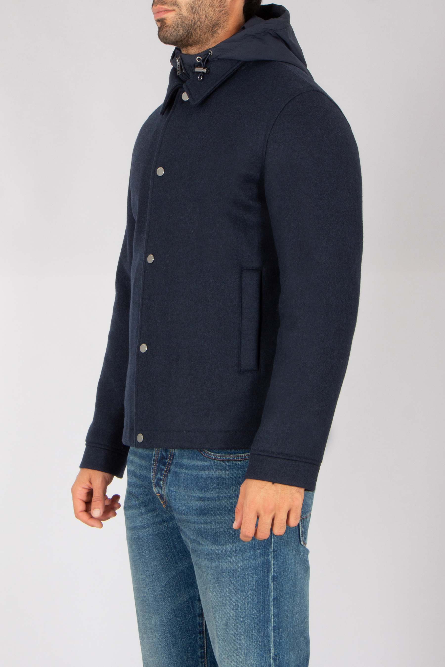WOOLRICH Regular Fit Knitted Wool Blend Shirt Jacket Mantel, Jacke, Hosen, Pullover