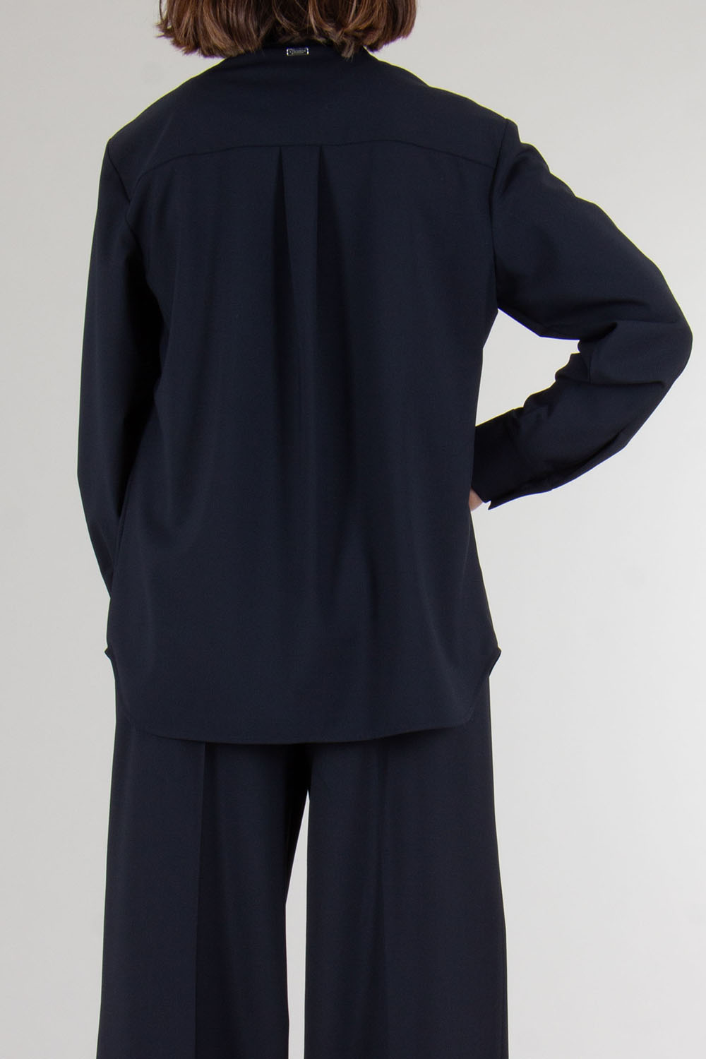 HERNO Regular Fit Stretch Wool Flap Pocket Shirt