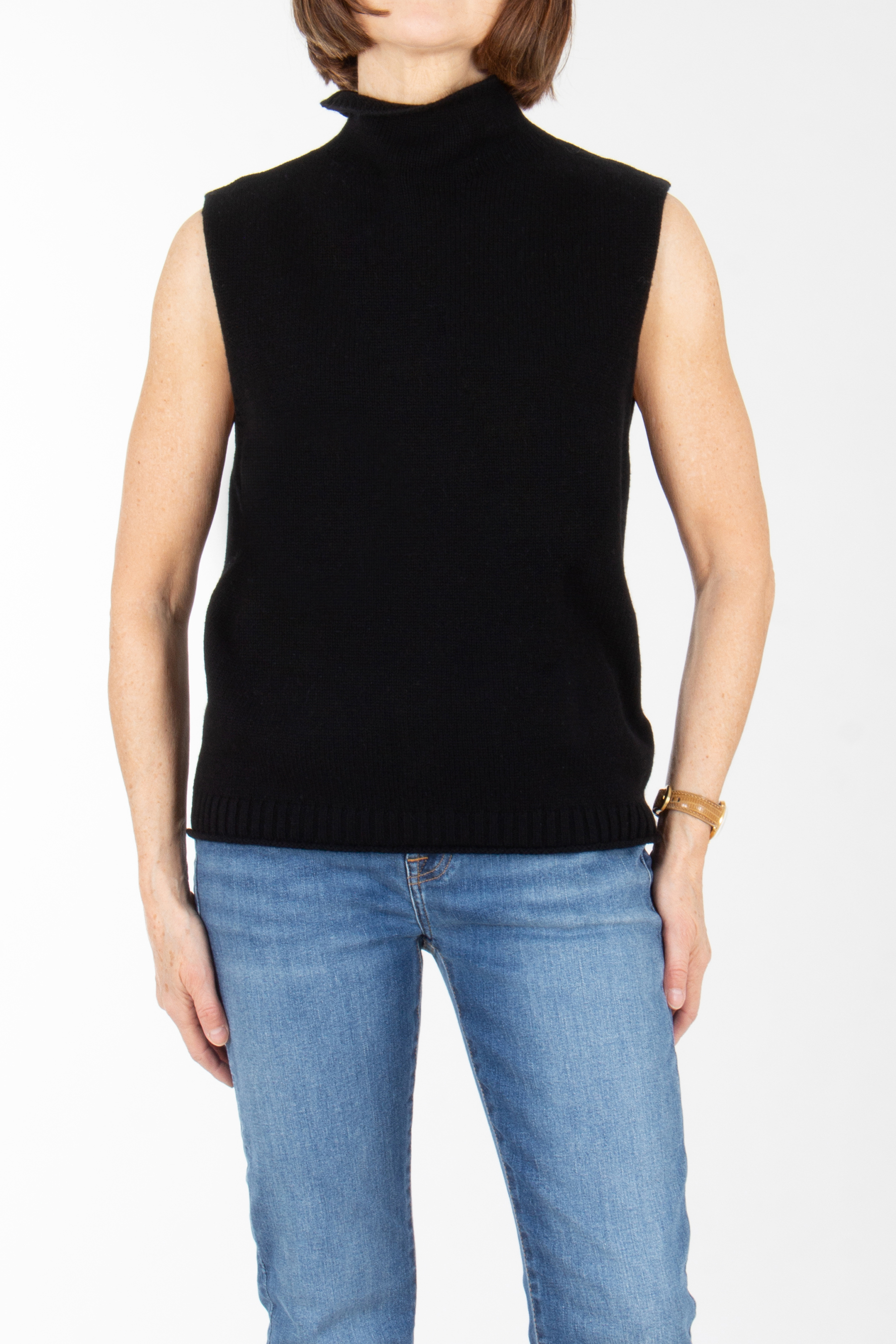 Weste, Bluse, Jeans, Hosen, Person