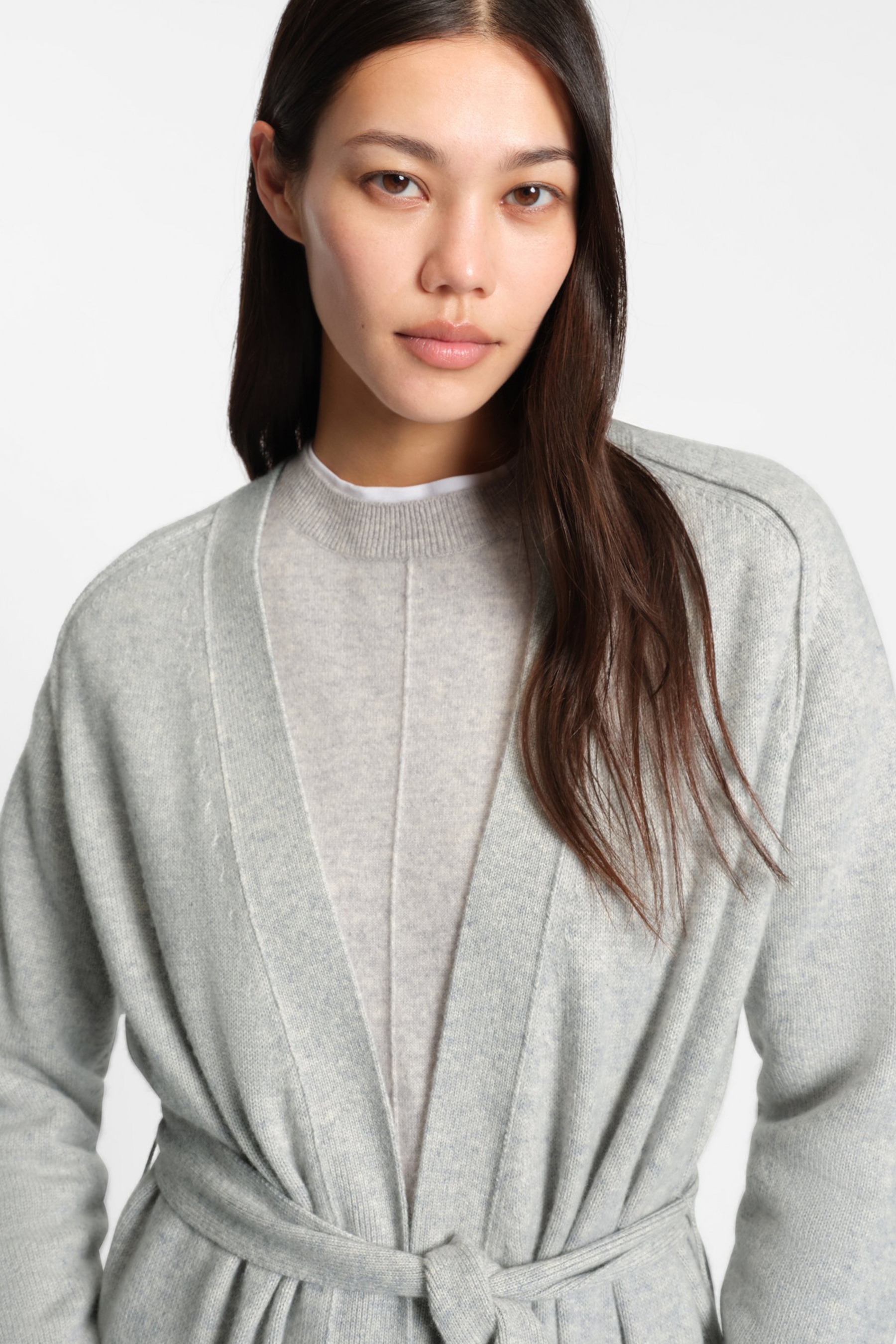 BOSS Relaxed Fit Longline Virgin Wool-Cashmere Blend Cardigan Ferdianna Modisch, Robe, Erwachsener, Person, Frau