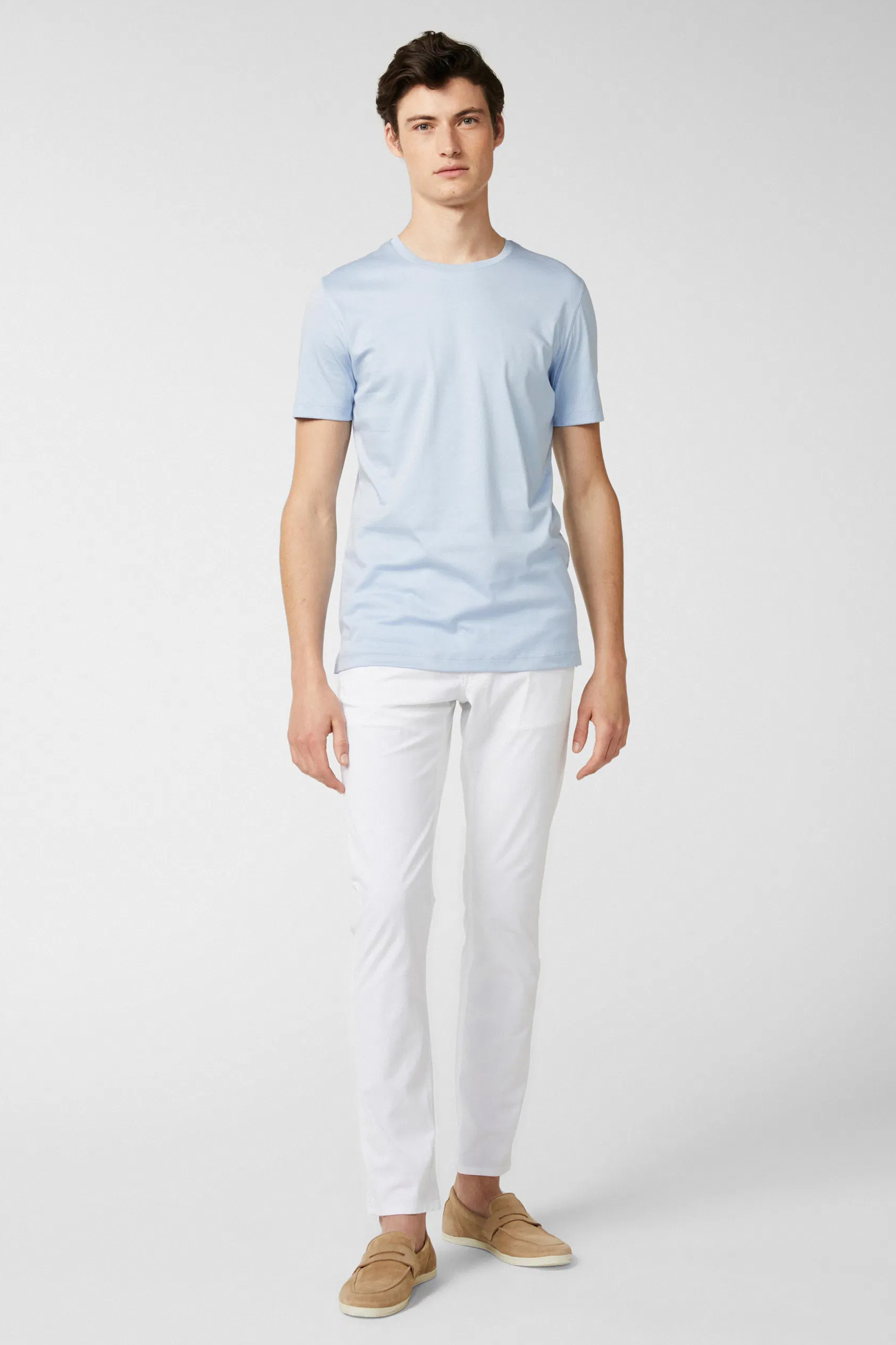 T-shirt, Person, Stehend, Leinen, Mann