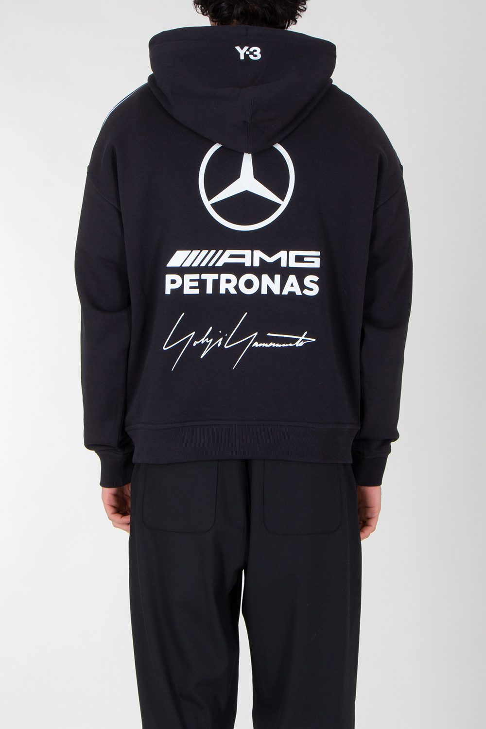 Y-3 x MERCEDES AMG PETRONAS Loose Fit Graphic Print Cotton Hoodie