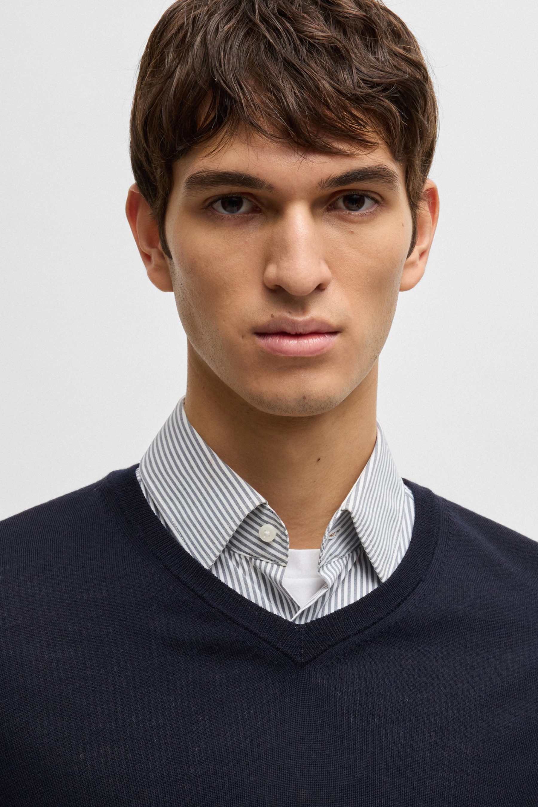 BOSS Slim Fit Virgin Wool V-Neck Sweater Melba-P