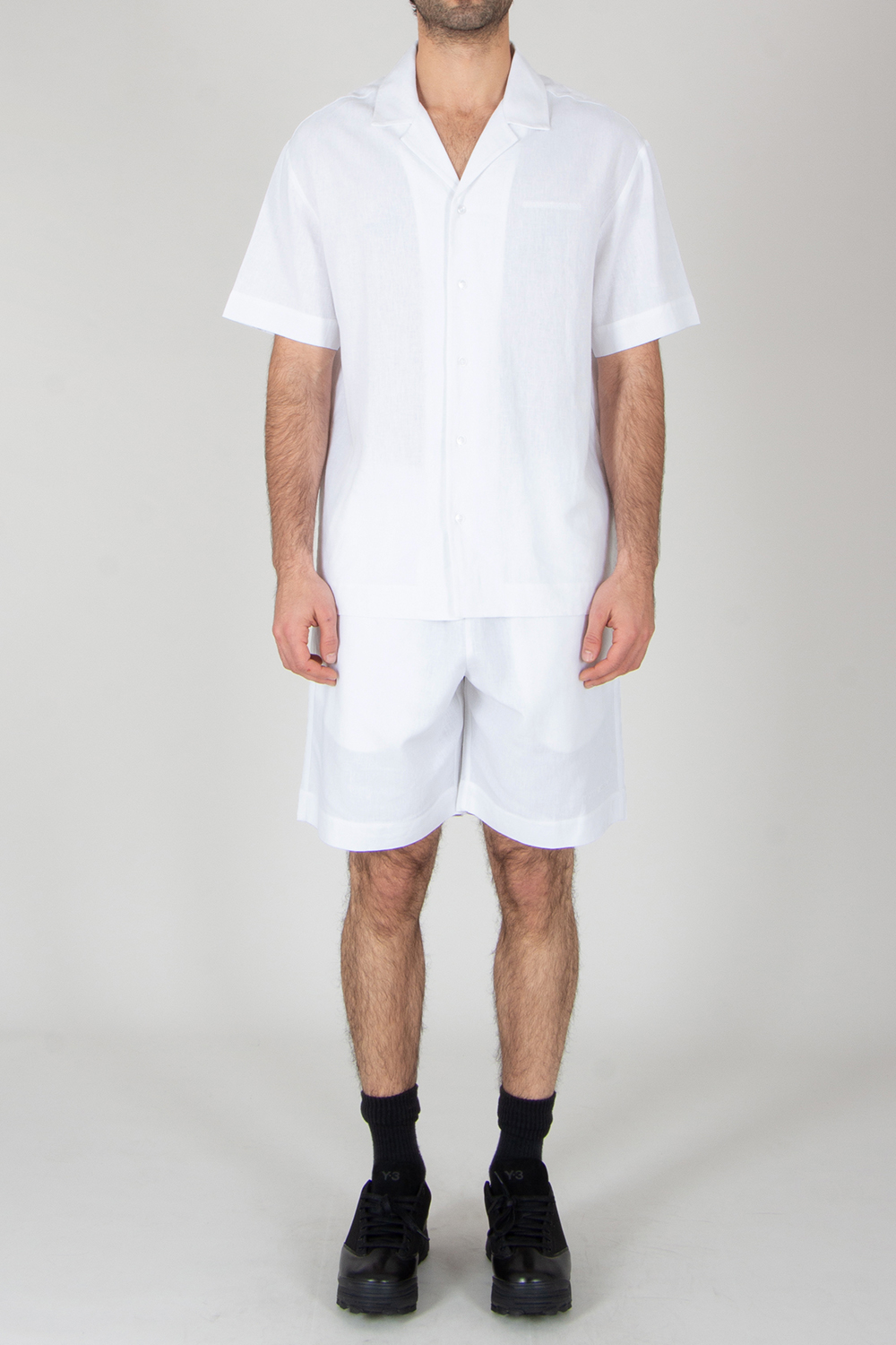 EMPORIO ARMANI Relaxed Fit Linen Blend Bermuda Shorts