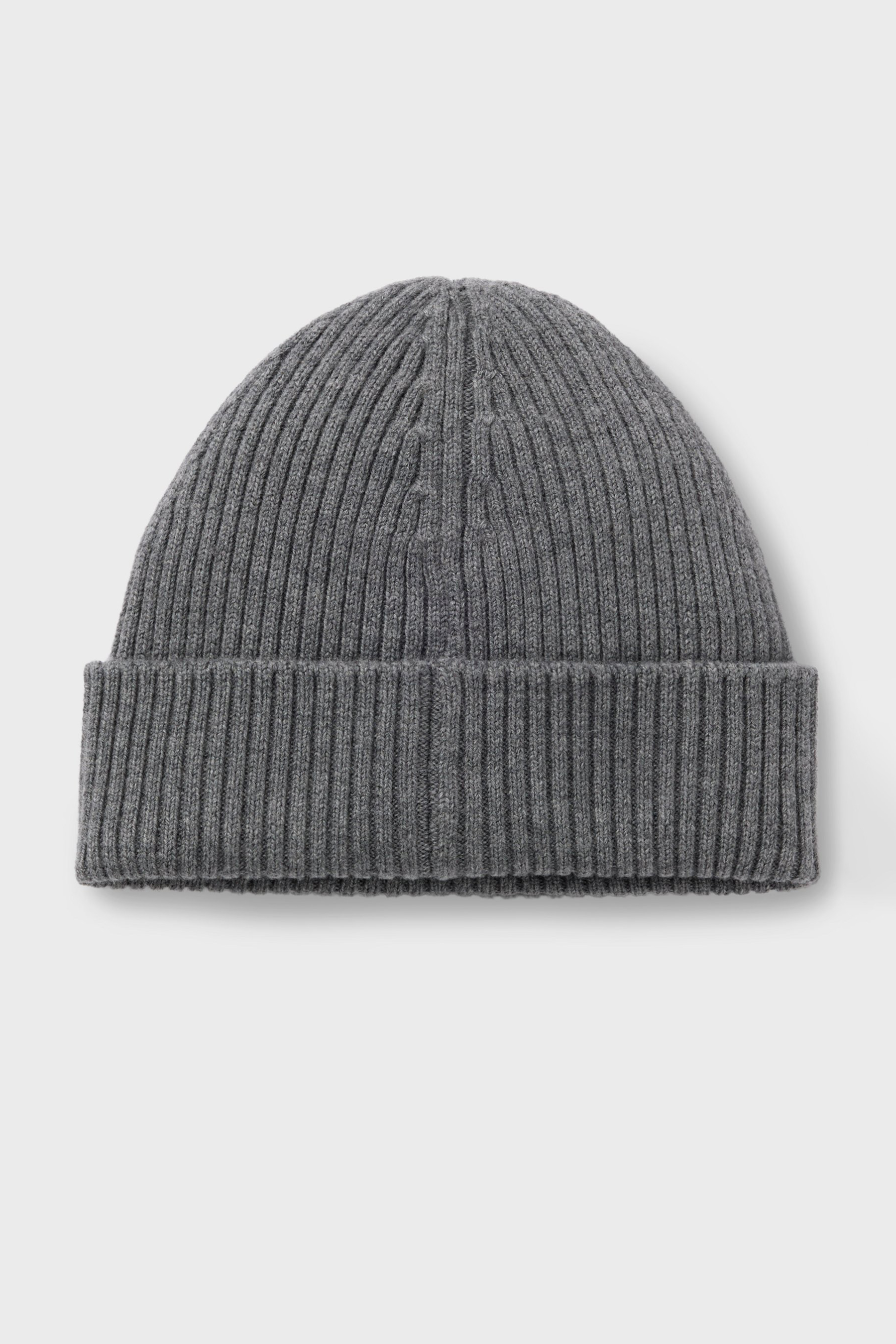 HUGO Ribbed Virgin Wool Beanie Hat Xola Mütze, Kleidung, Hut