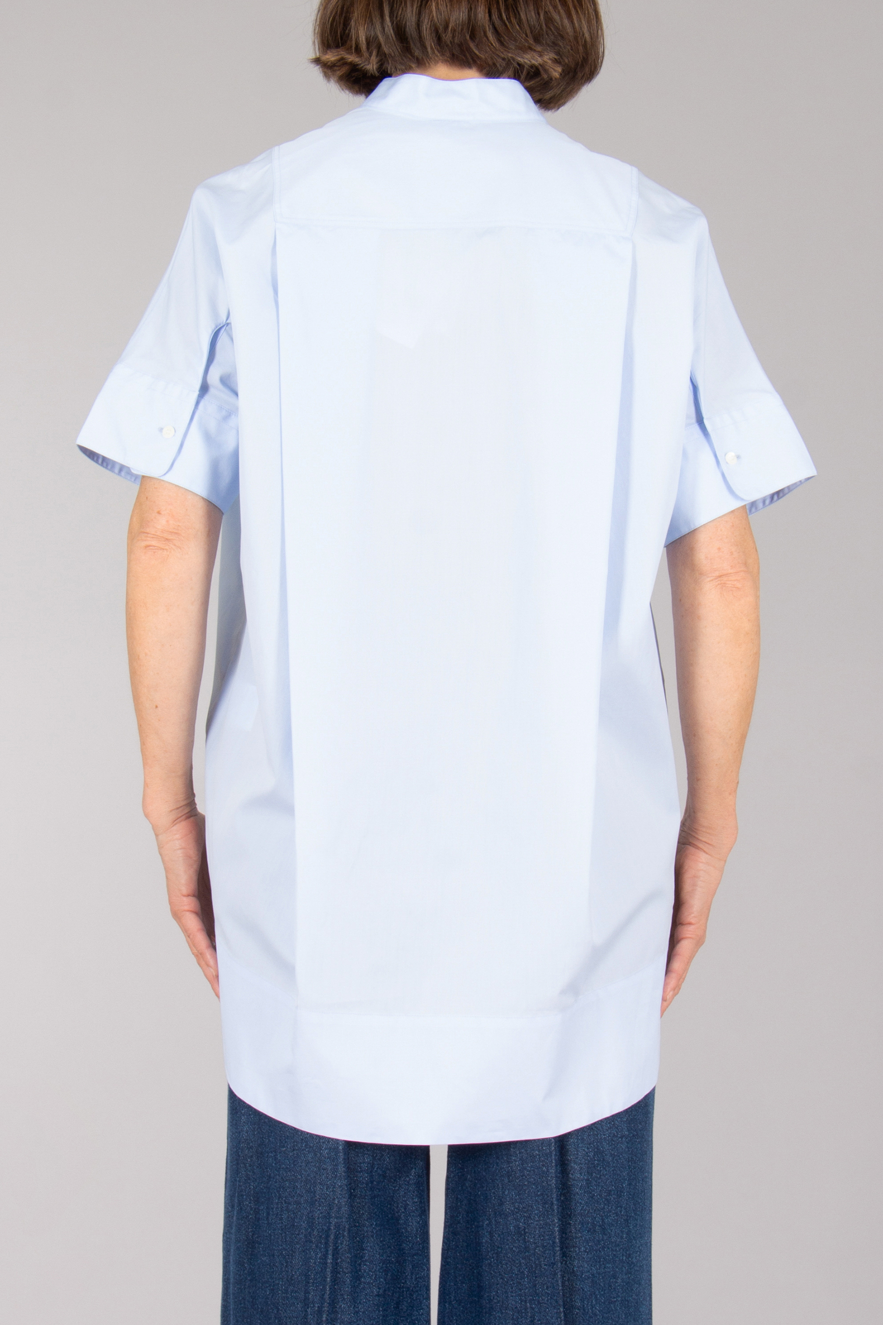 ASPESI Relaxed Fit Cotton Poplin Short-Sleeve Blouse Bekleidung, Mantel, Laborkittel, Hemd
