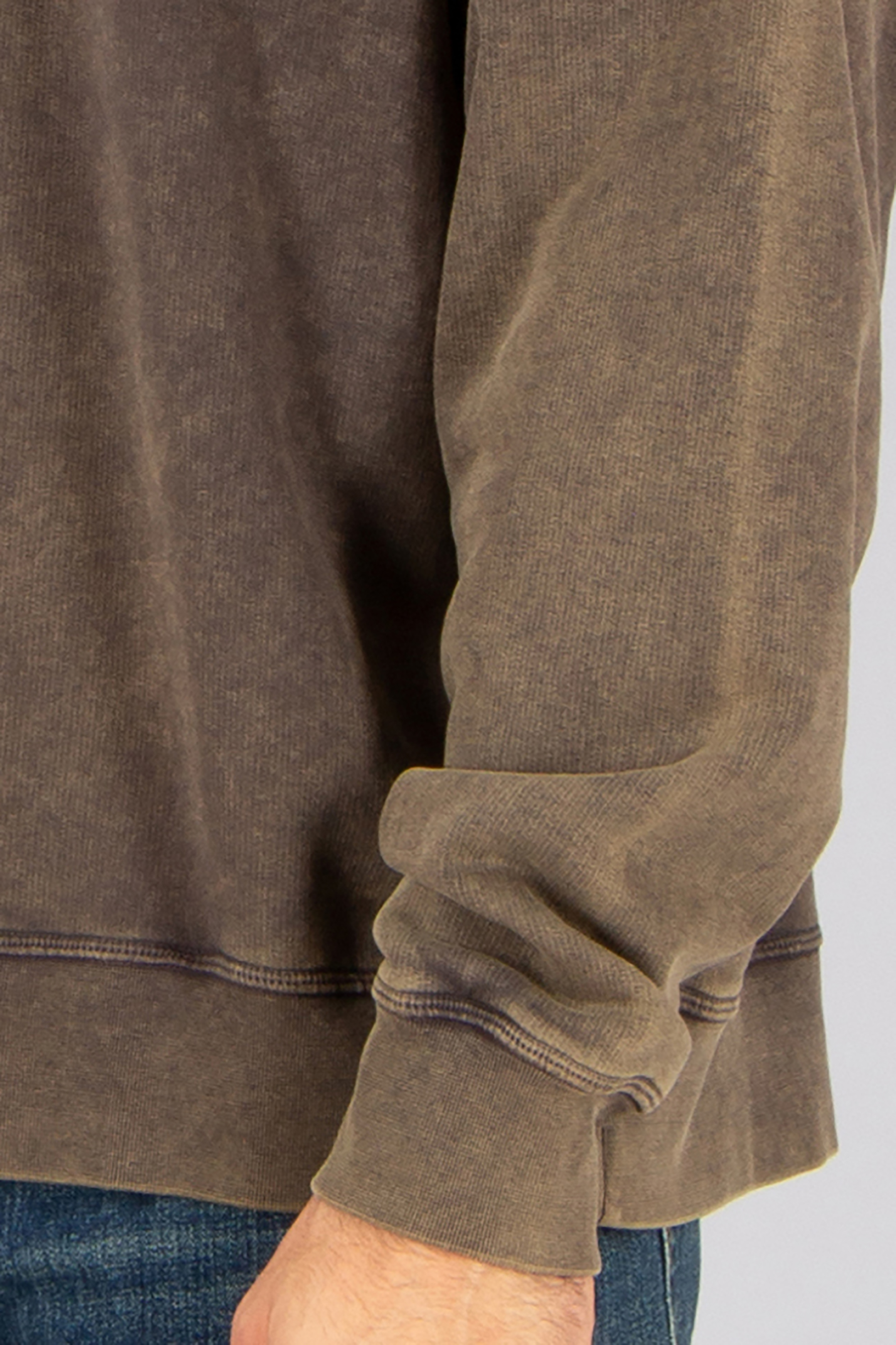 DSQUARED2 Loose Fit Prited Faded Cotton Fleece Crew Neck Sweatshirt Langarm, Ärmel, Hosen, Jacke, Pullover