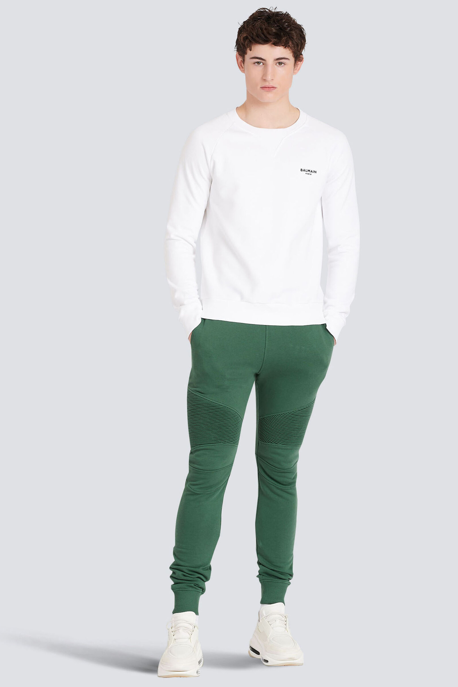 BALMAIN BIKER LOGO SWEATPANTS