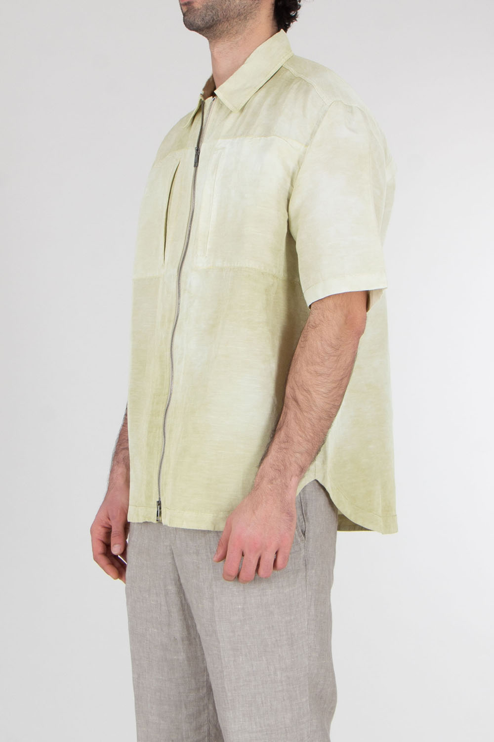 ROBERTO COLLINA Relaxed Fit Short Sleeve Overshirt 