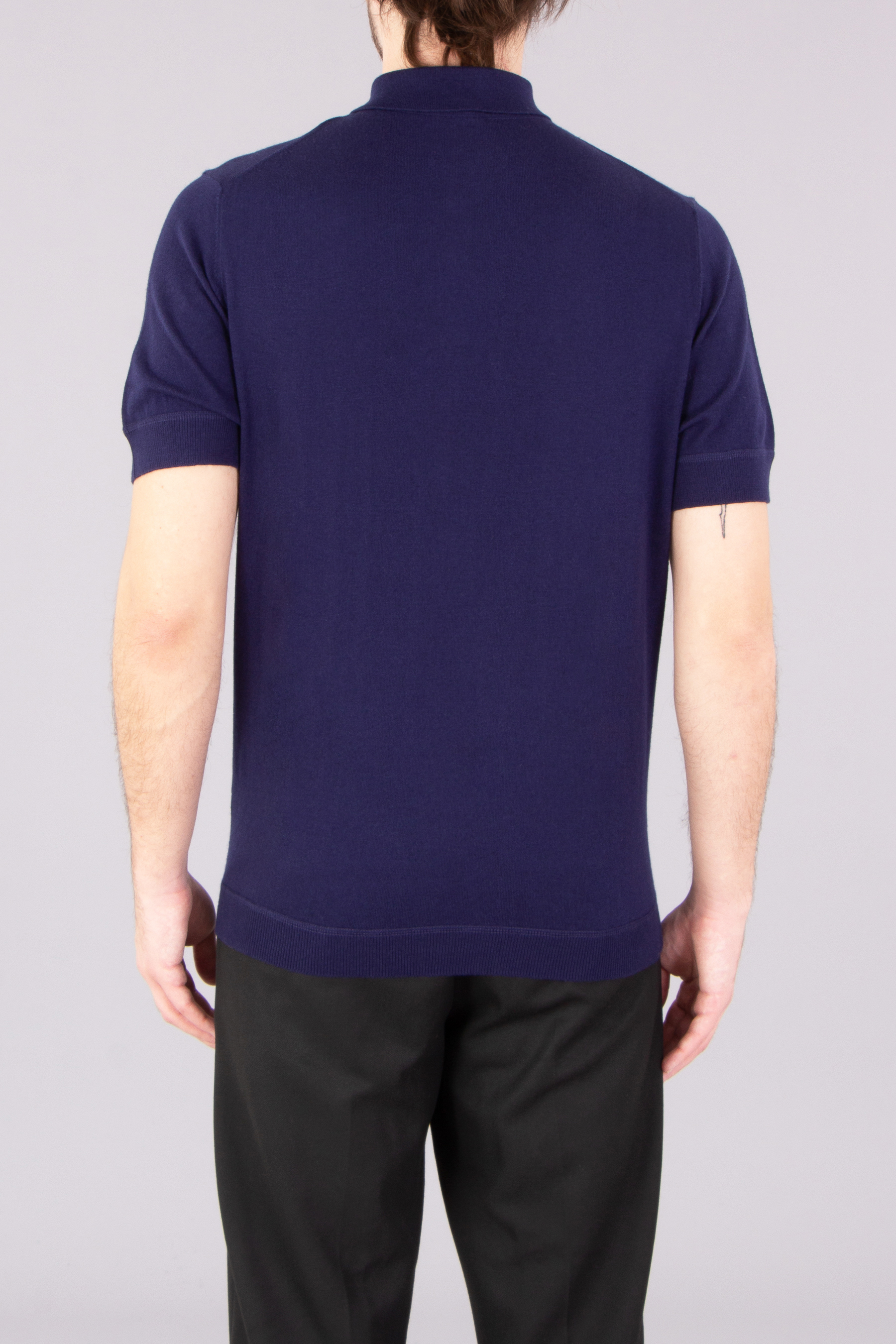 ALLUDE Cotton-Silk-Cashmere Blend Knit Polo ALLUDE Cotton-Silk-Cashmere Blend Knit Polo