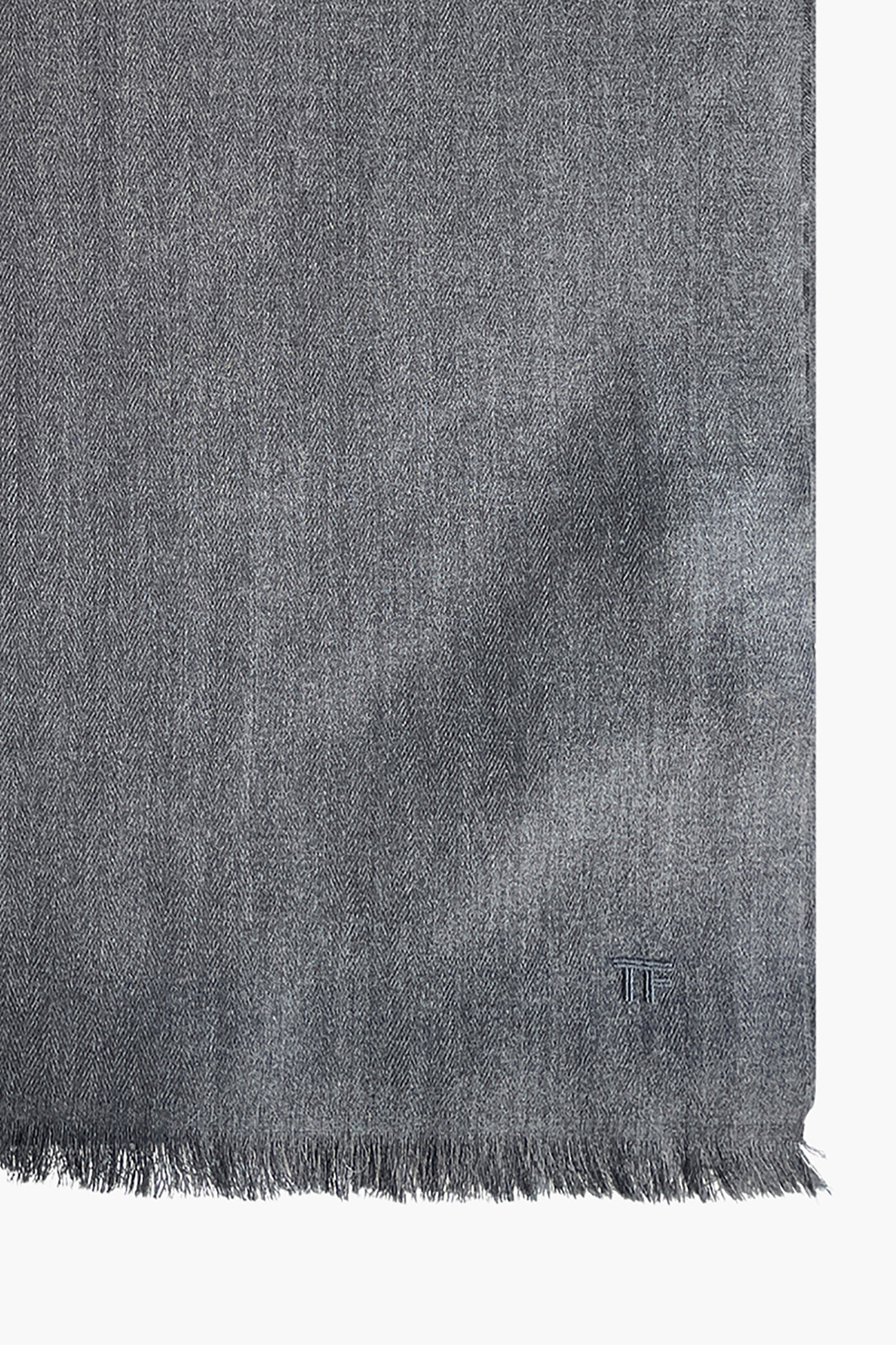 TOM FORD Tonal Herringbone Pattern Cashmere-Silk Blend Scarf Dekoration für Zuhause, Teppich, Textur, Kleidung, Hosen