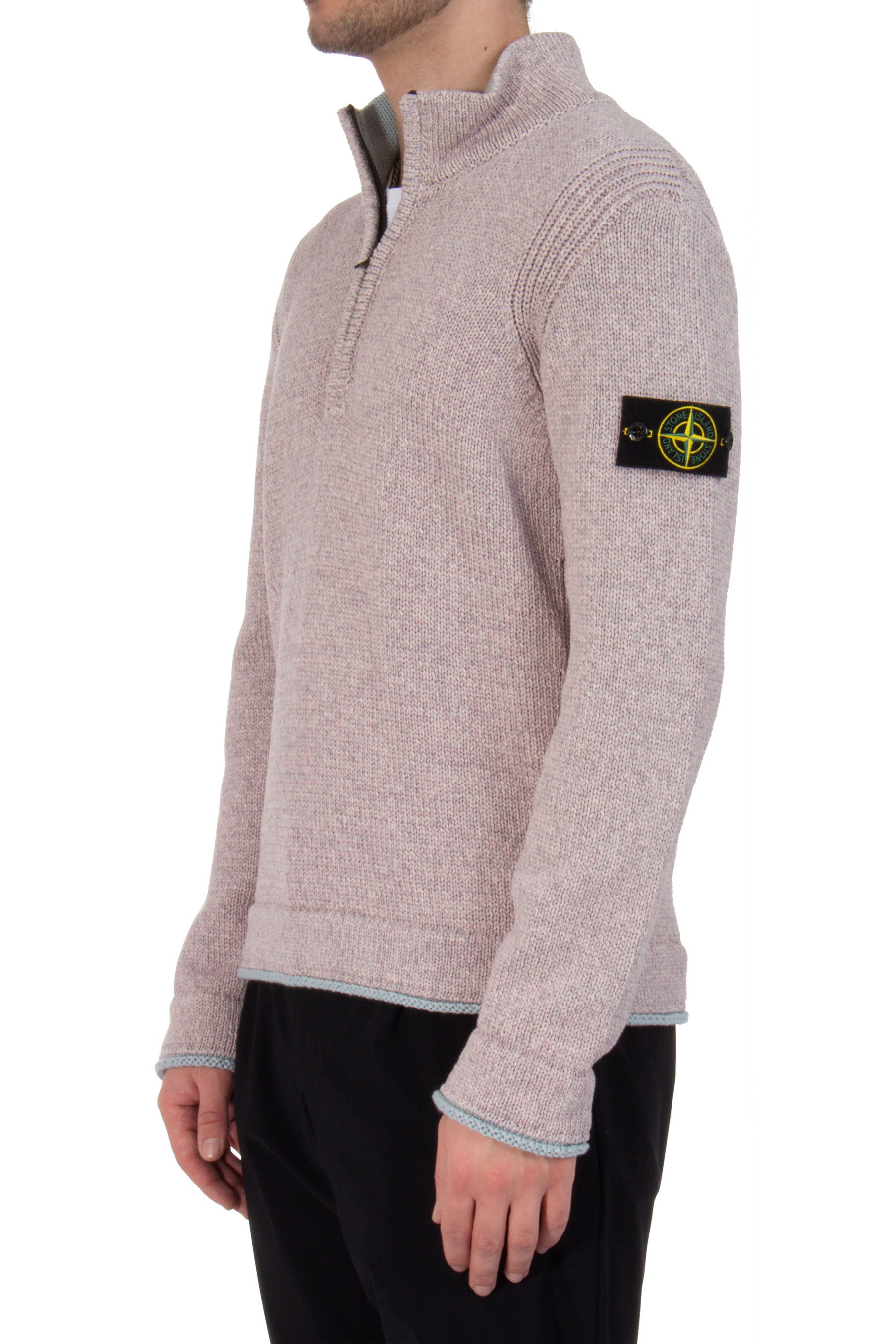 STONE ISLAND Spray-Coloured Cotton Half Zip Sweater STONE ISLAND Spray-Coloured Cotton Half Zip Sweater