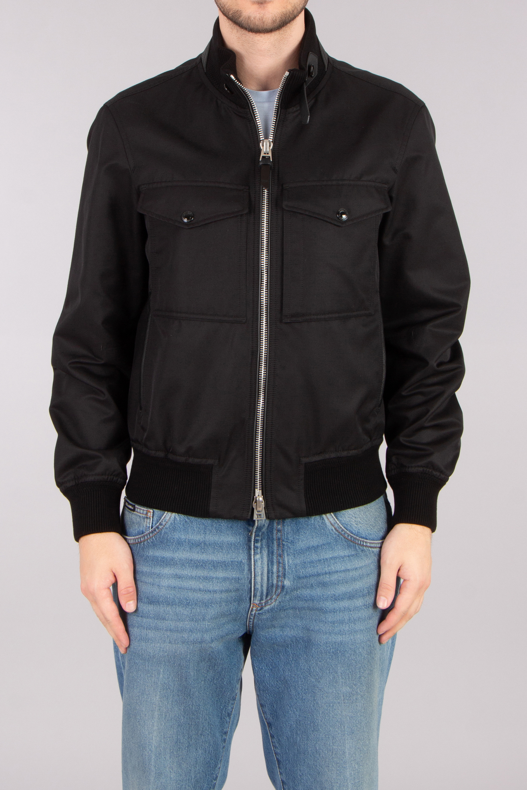 TOM FORD Regular Fit Cotton-Silk Twill Bomber Jacket TOM FORD Regular Fit Cotton-Silk Twill Bomber Jacket