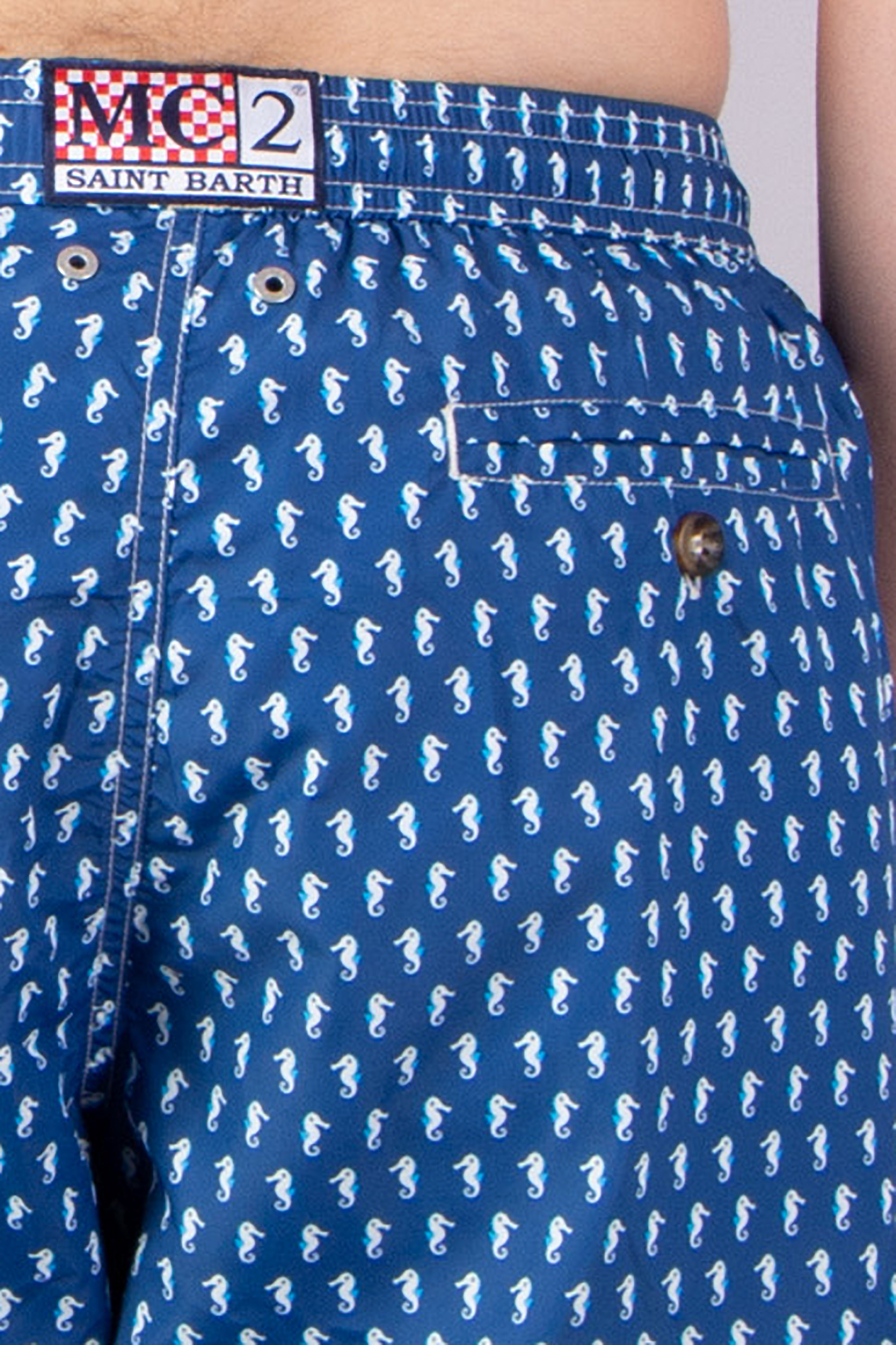 MC 2 SAINT BARTH Simple Seahorse Swim Shorts Lighting Micro Fantasy