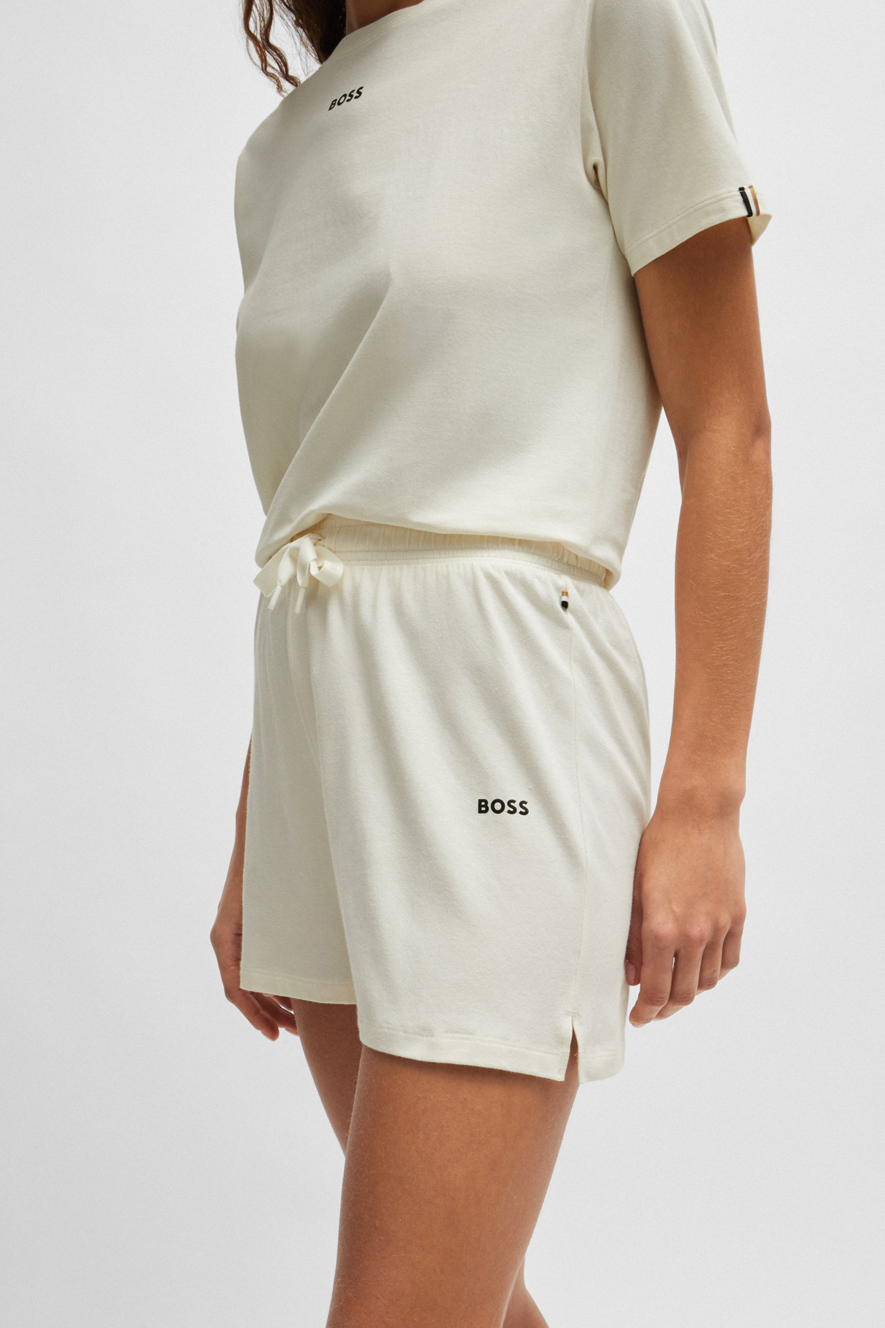 BOSS Relaxed Fit Stretch Cotton Jersey Pyjama Shorts CI_Shorts Rock, Erwachsener, Weiblich, Person, Frau