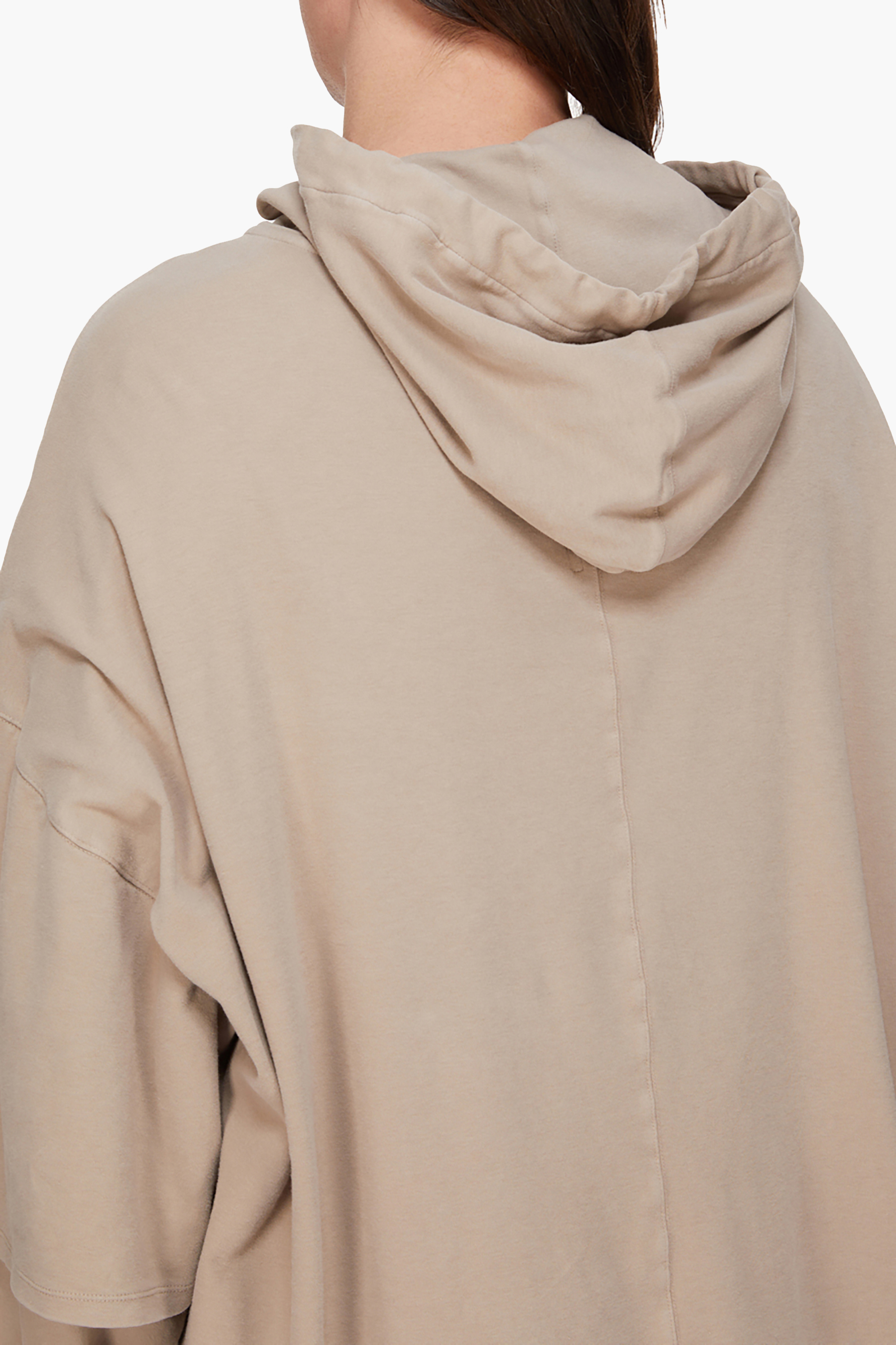 RICK OWENS DRKSHDW Jumbo Oversized Fit Double Brushed Organic Cotton Jersey Tommy Hustler Hoodie Modisch, Kleidung, Mantel