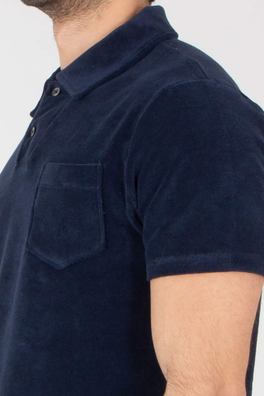 AURÉLIEN Slim Fit Cotton Blend Terry Polo Shirt