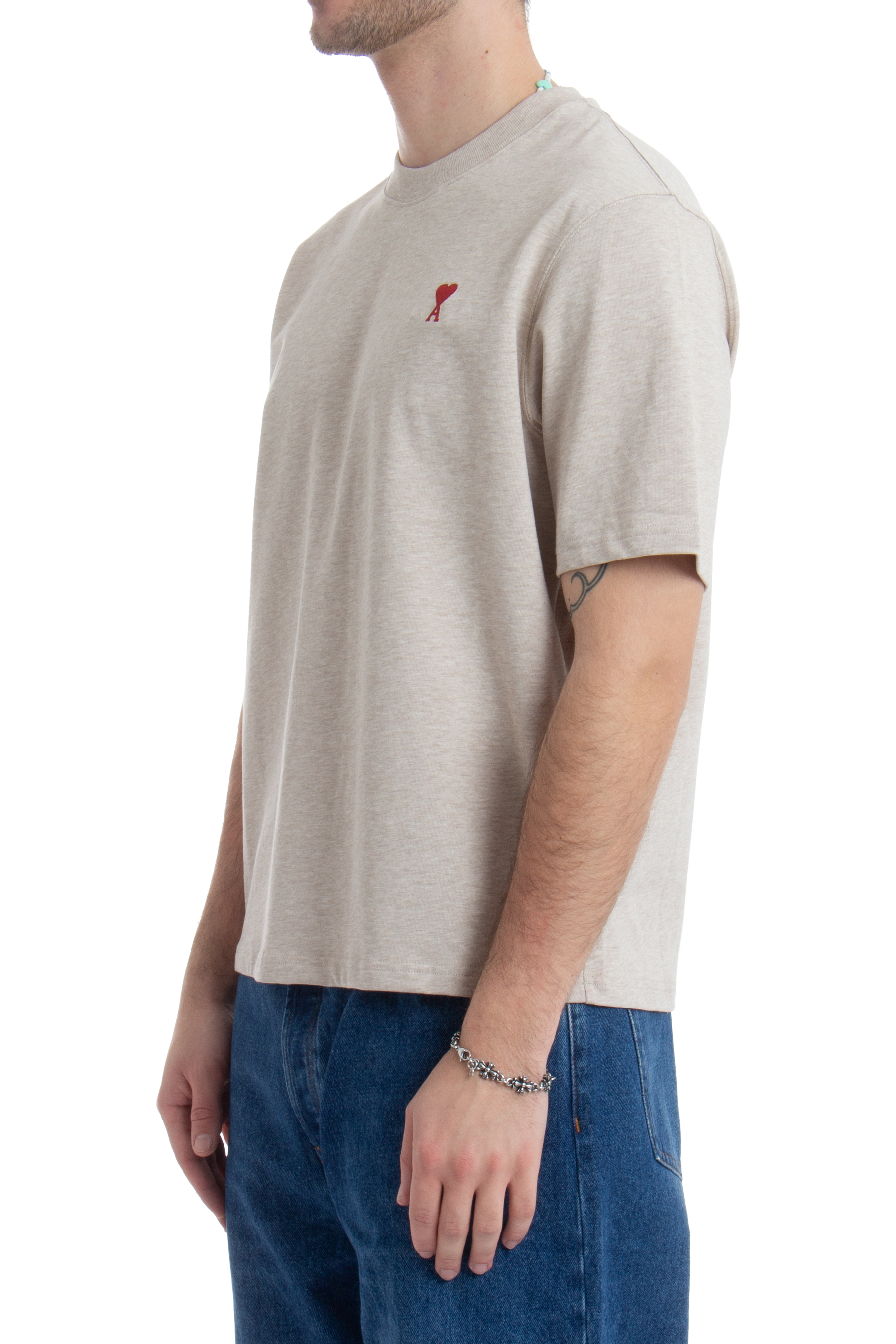 AMI PARIS Embroidered Organic Cotton T-Shirt