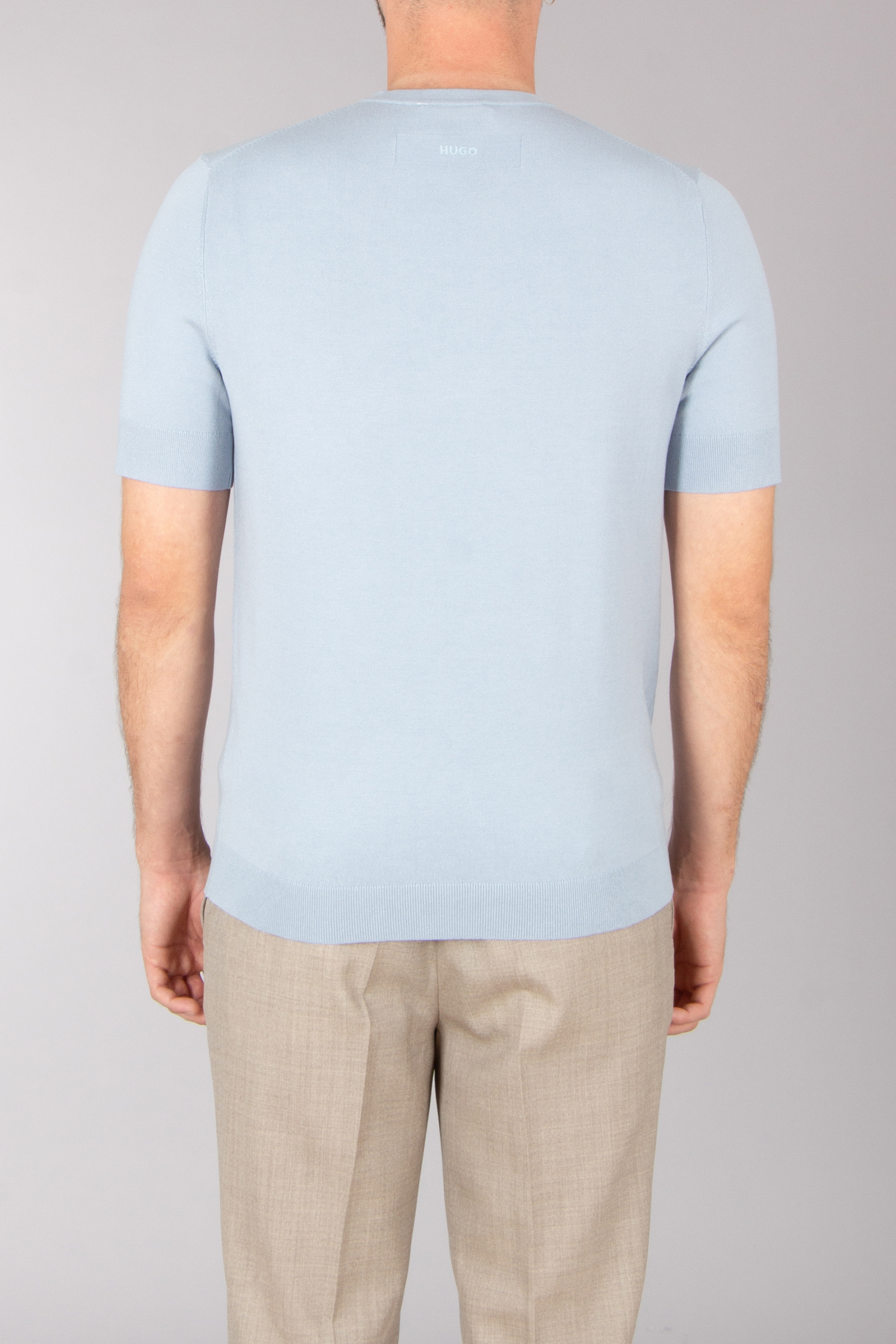 HUGO Slim Fit Viscose Blend Short-Sleeve Sweater San Carl T-shirt, Leinen, Erwachsener, Mann, Person