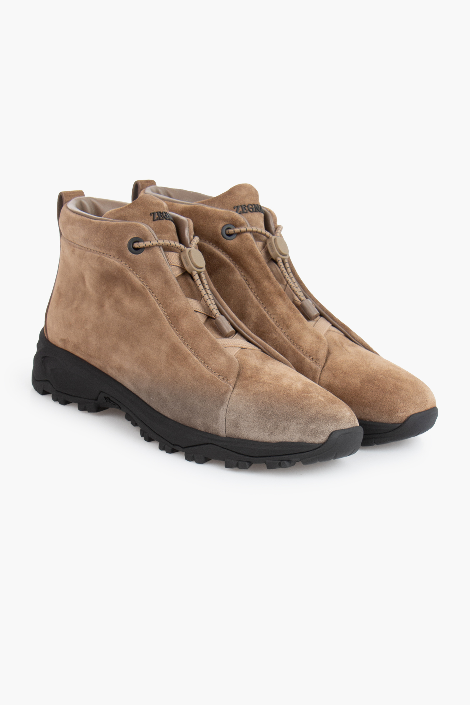 ZEGNA High Top Suede Sneakers Triple Stitch Vetta ZEGNA High Top Suede Sneakers Triple Stitch Vetta