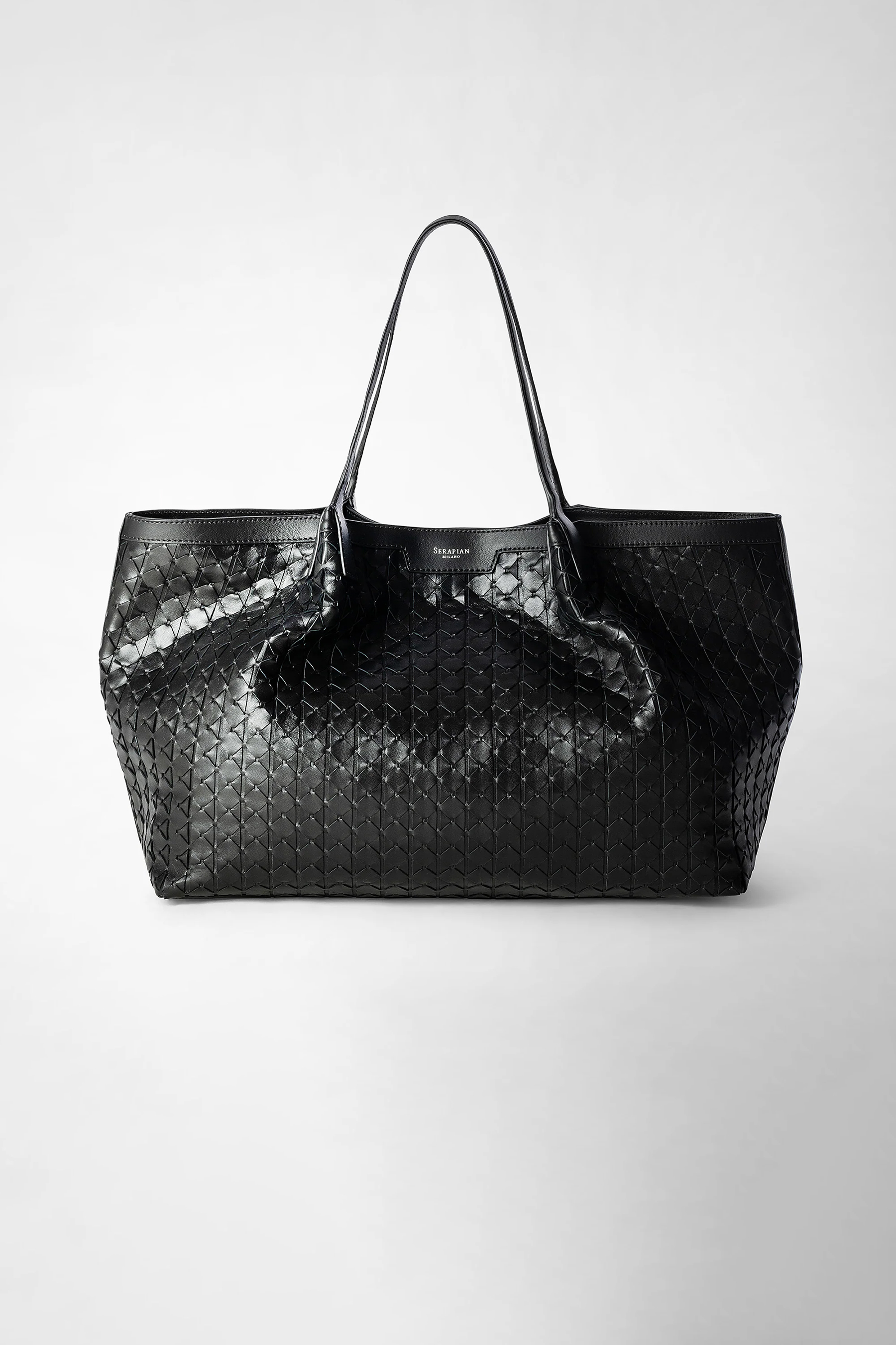 SERAPIAN Mosaico Leather Tote Bag Secret SERAPIAN Mosaico Leather Tote Bag Secret