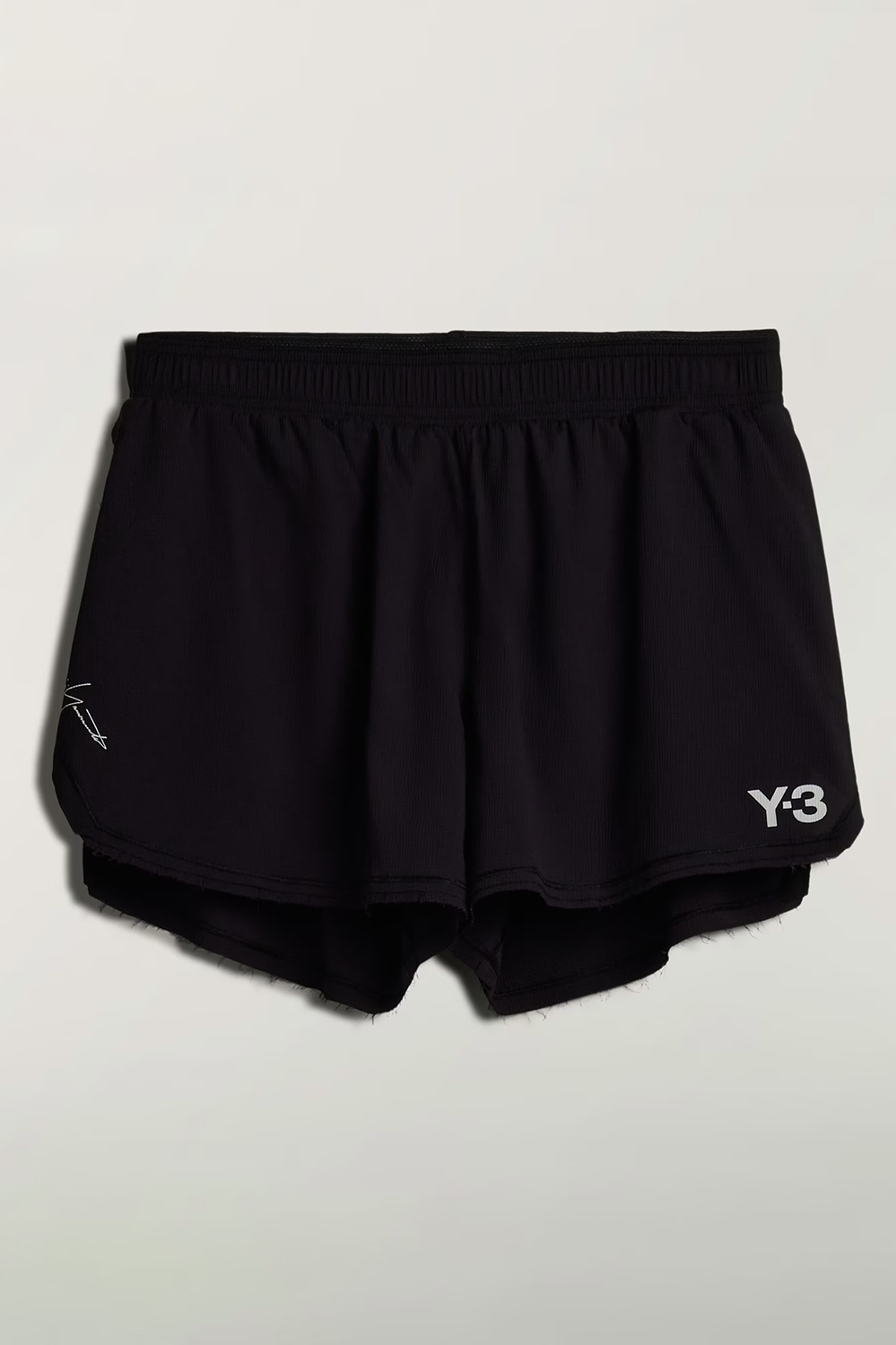 Y-3 Slim Fit Pleated Nylon Stretch Running Shorts