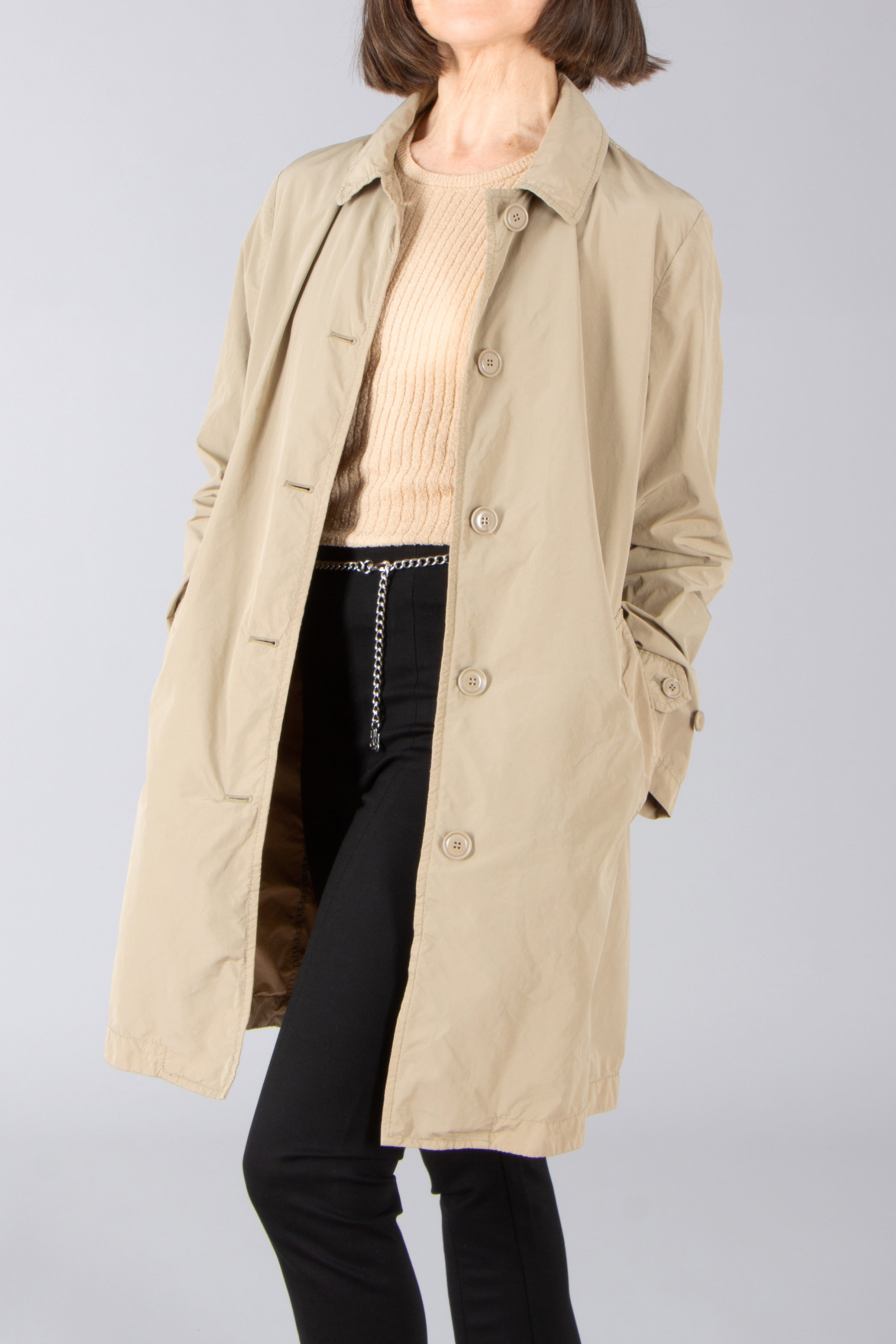 ASPESI Regular Fit Technical Fabric Rain Coat Bekleidung, Mantel, Trenchcoat