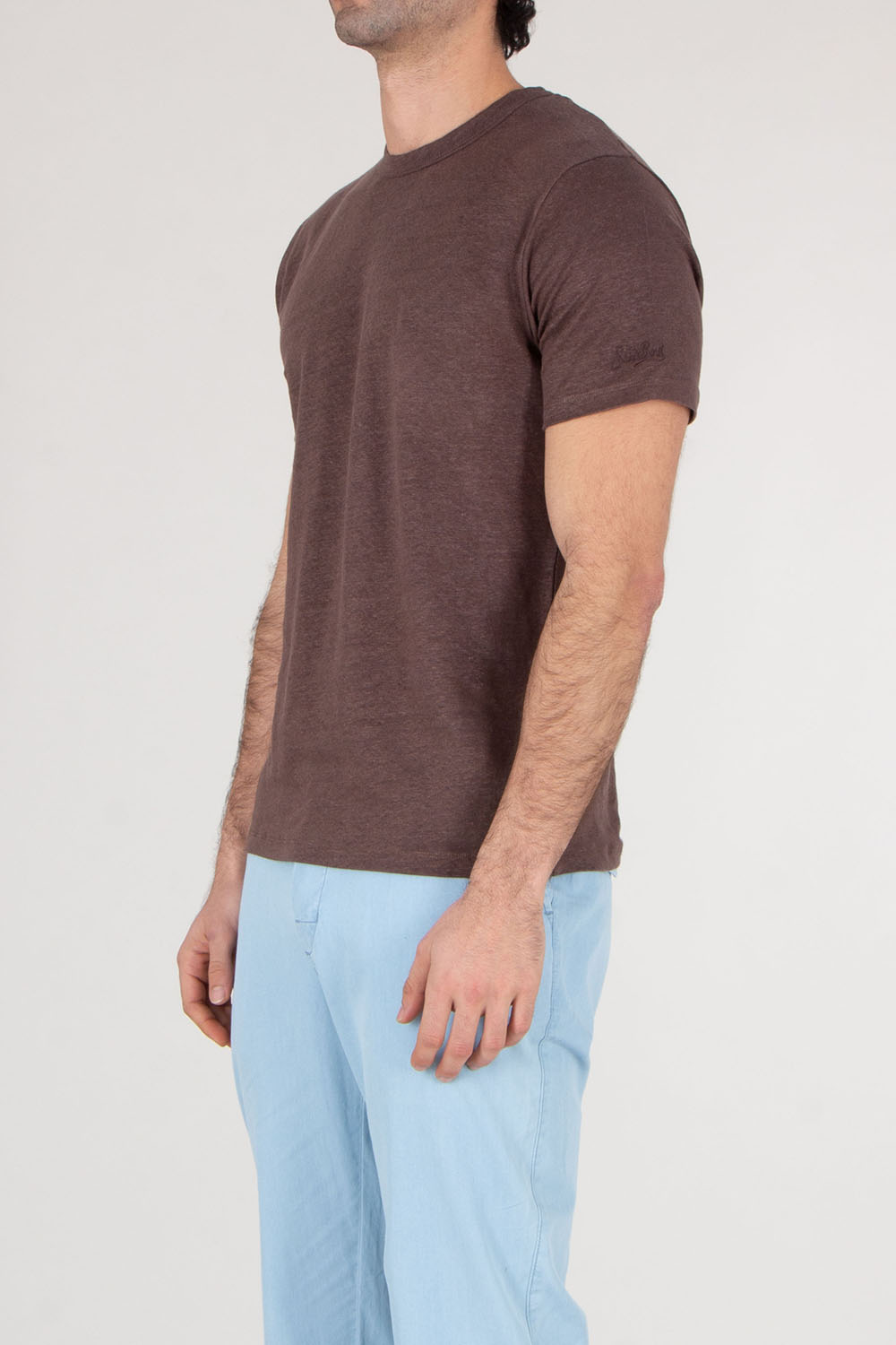 MC 2 SAINT BARTH Regular fit short sleeve Linen T-Shirt Ecsta