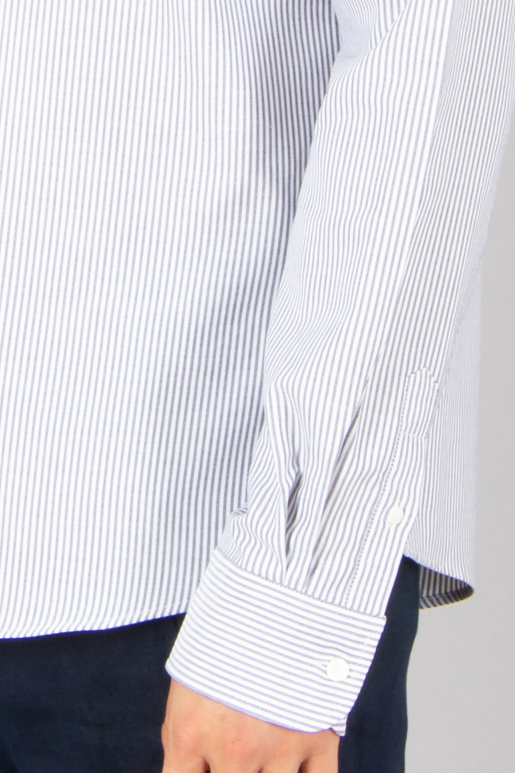 AMI PARIS Classic Fit Ami De Coeur Striped Cotton Oxford Button-Down Shirt Langarm, Hemd, Ärmel, Kleid, Hemd, Person