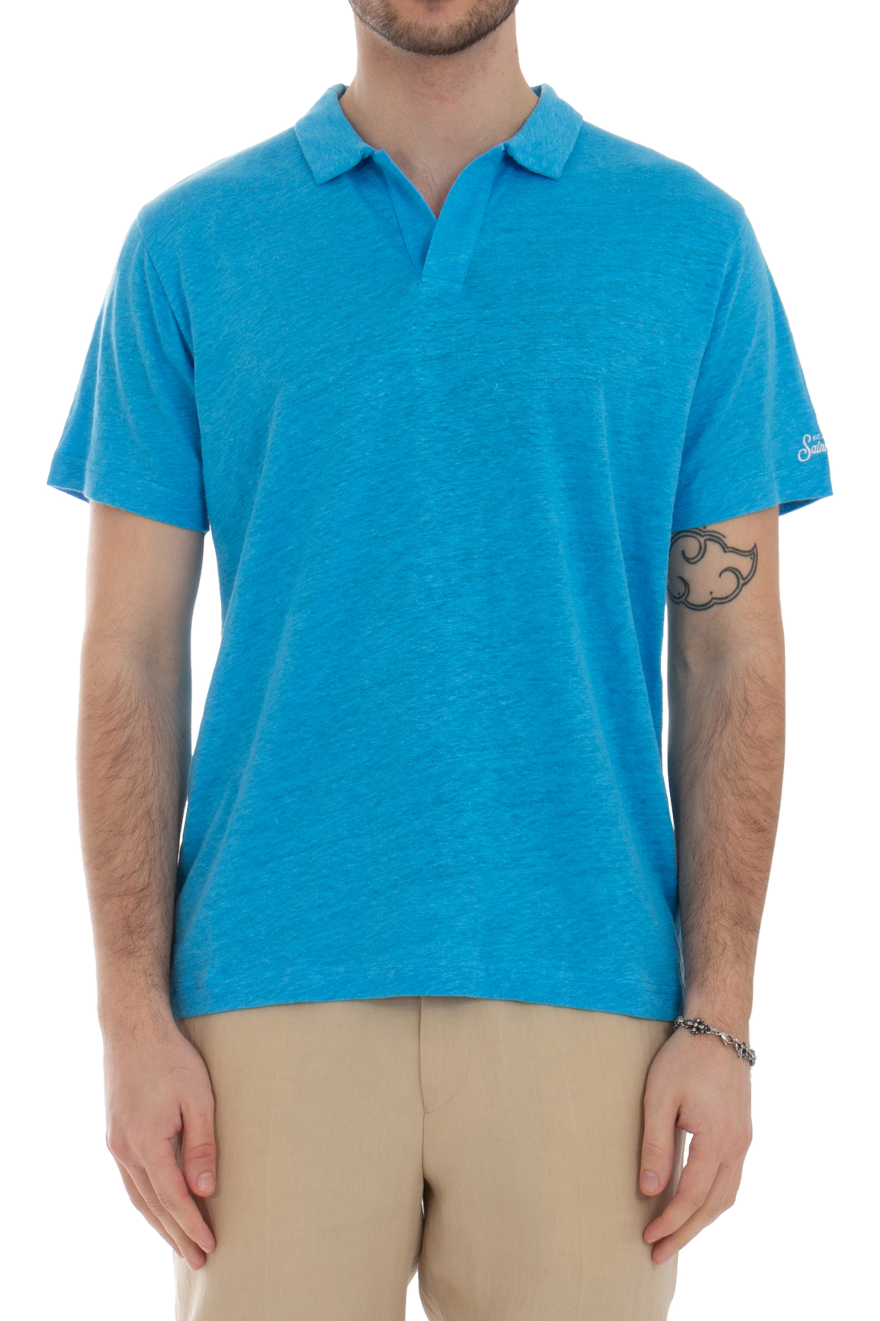 MC 2 SAINT BARTH Regular Fit Linen Jersey Polo Shirt Fraser
