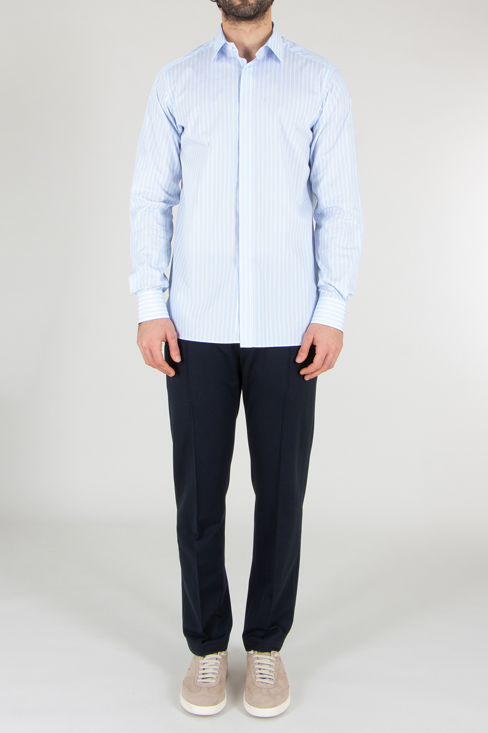 TOM FORD Classic Fit Striped Cotton Twill Shirt