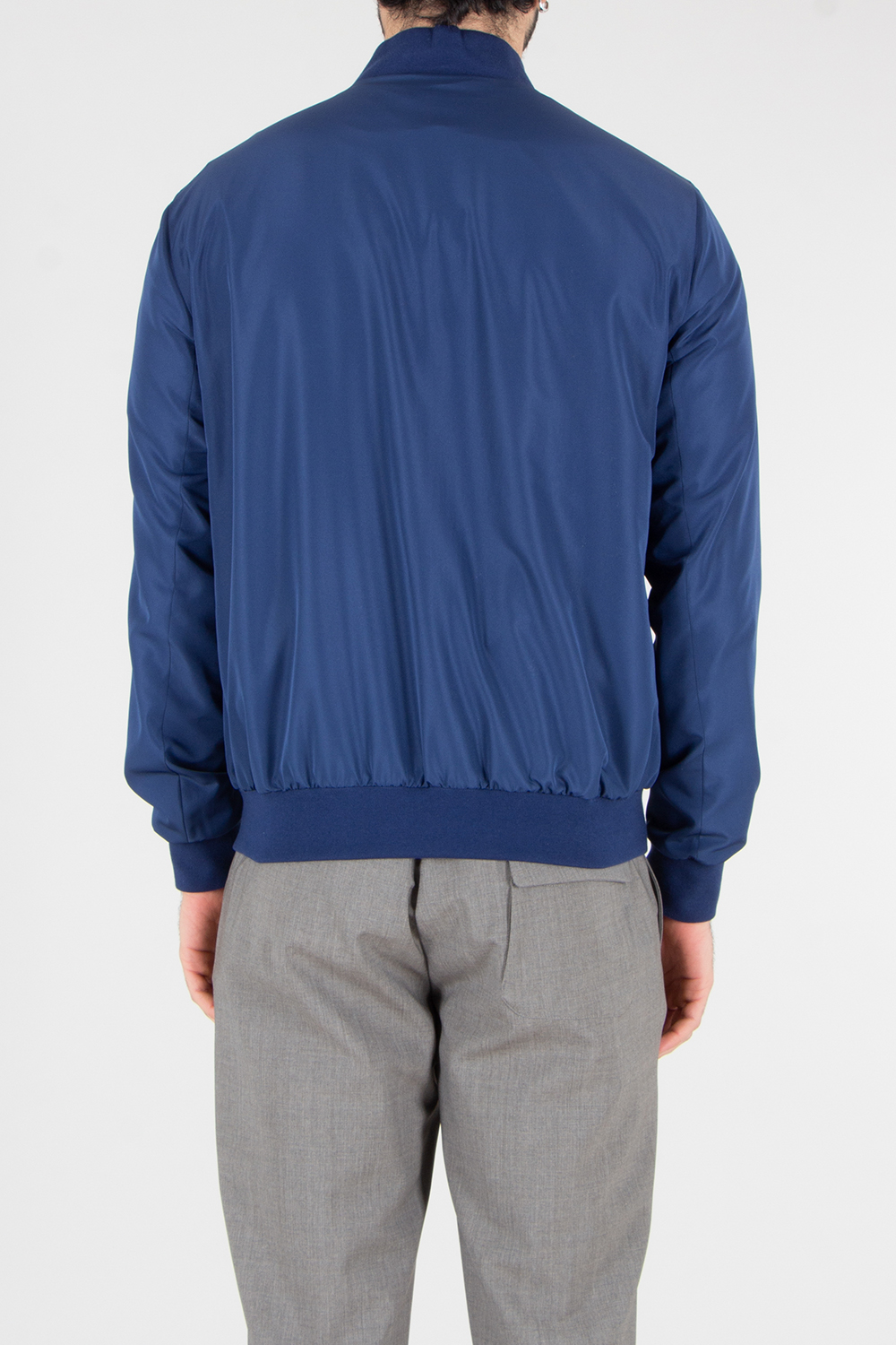 KITON Regular Fit Technical Fabric Bomber Jacket
