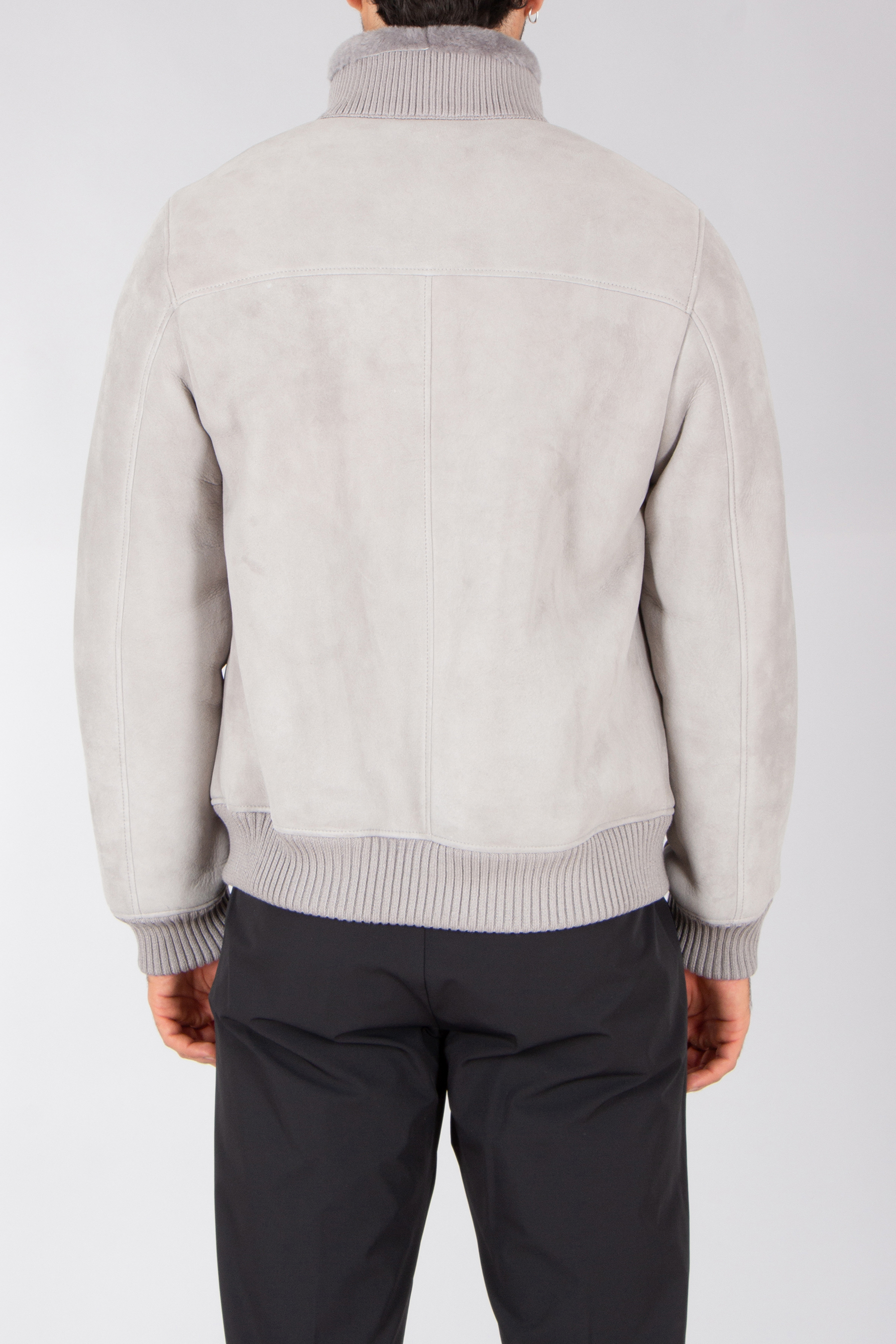 ARMA Regular Fit Shearling Suede Jacket Arek Mantel, Strickwaren, Pullover, Jacke, Sweatshirt