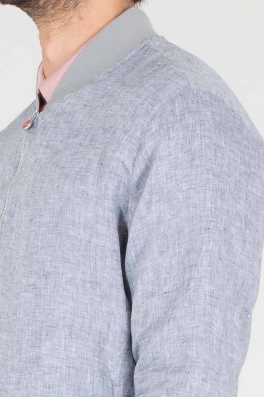 KITON Regular Fit Linen Bomber Jacket