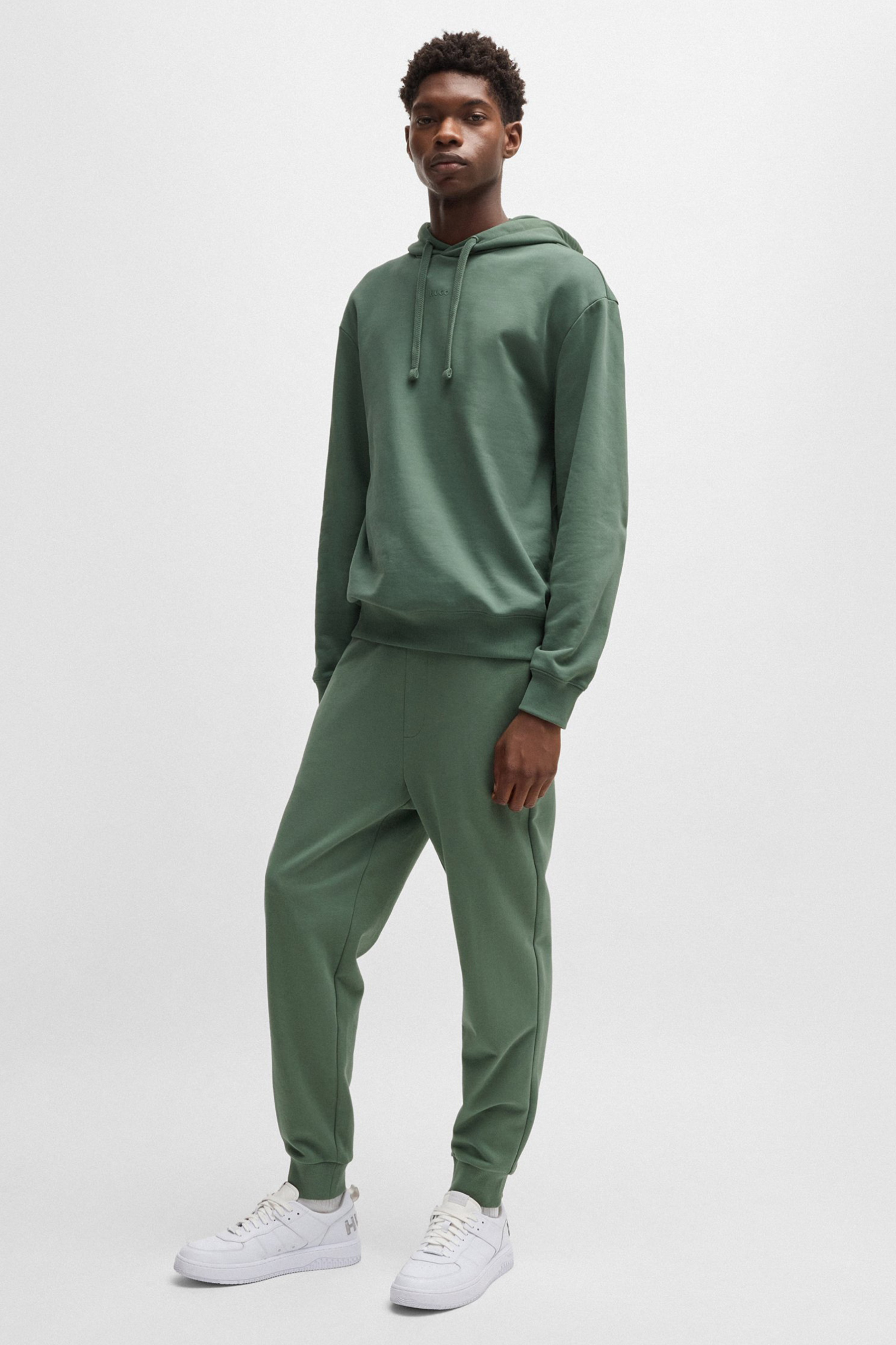 HUGO Relaxed Fit Printed Cotton Terry Hoodie Dapo HUGO Relaxed Fit Printed Cotton Terry Hoodie Dapo