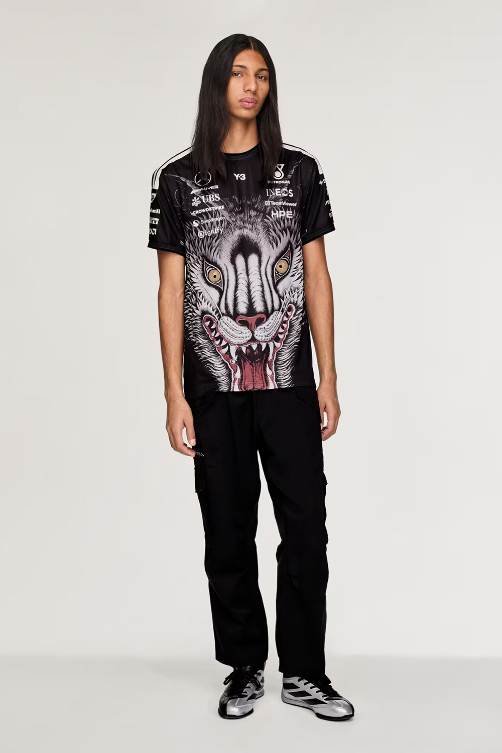 Y-3 x MERCEDES AMG PETRONAS Regular Fit Graphic Print Cotton T-Shirt