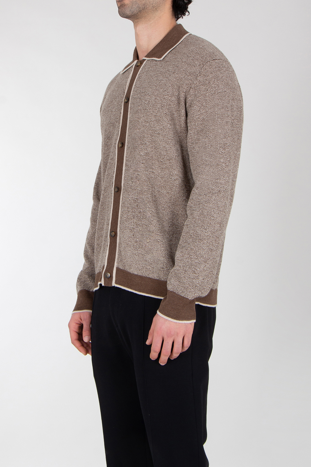 CANALI Linen-Silk-Blend Knit Cardigan