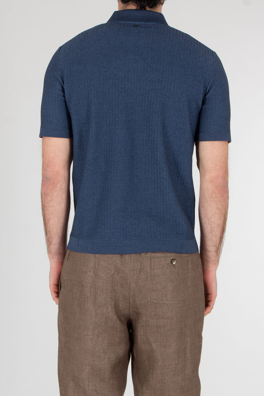 AGNONA Regular Fit Structured Cotton-Silk Blend Knit Polo