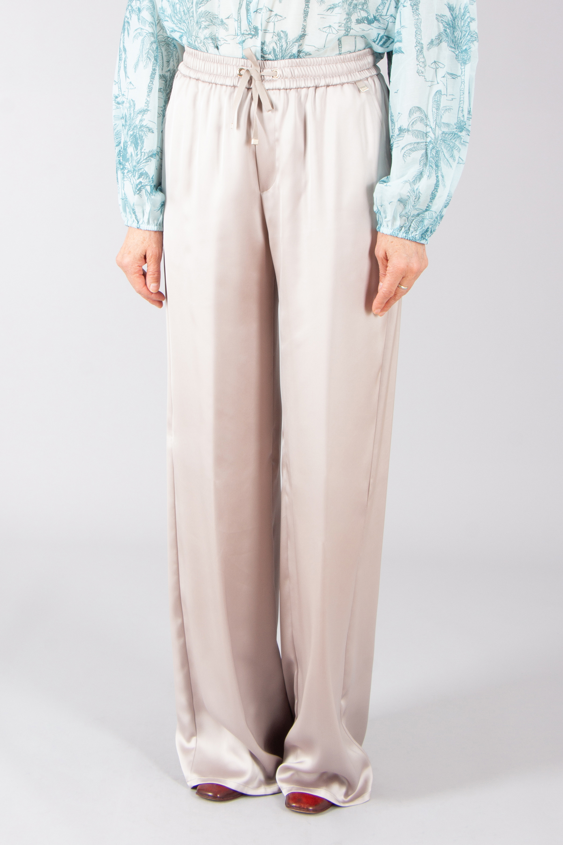 HERNO Wide Leg Satin Pants