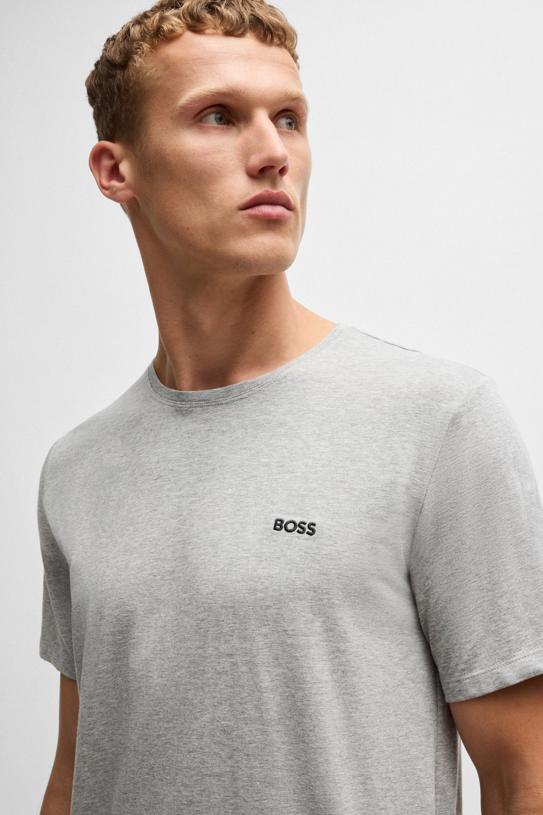 BOSS Regular Fit Embroidered Stretch Cotton Jersey Mix&Match T-Shirt