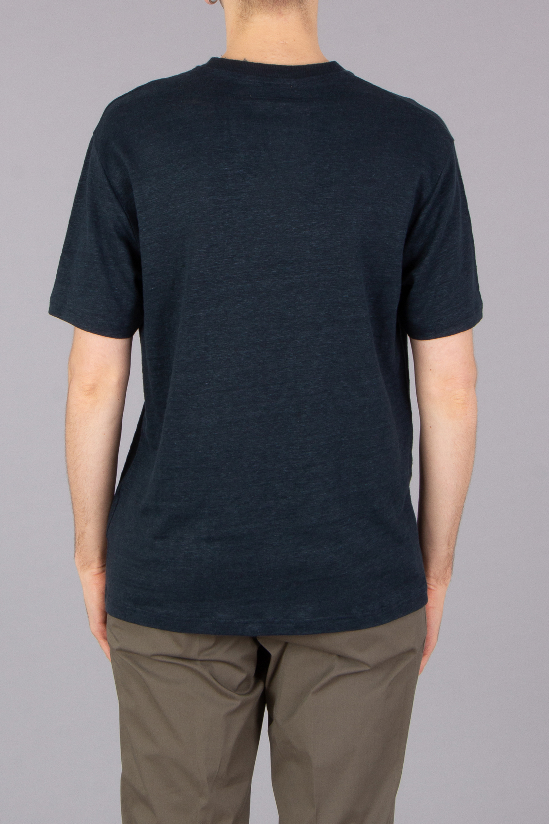 WOOLRICH Regular Fit Embroidered Linen T-Shirt WOOLRICH Regular Fit Embroidered Linen T-Shirt