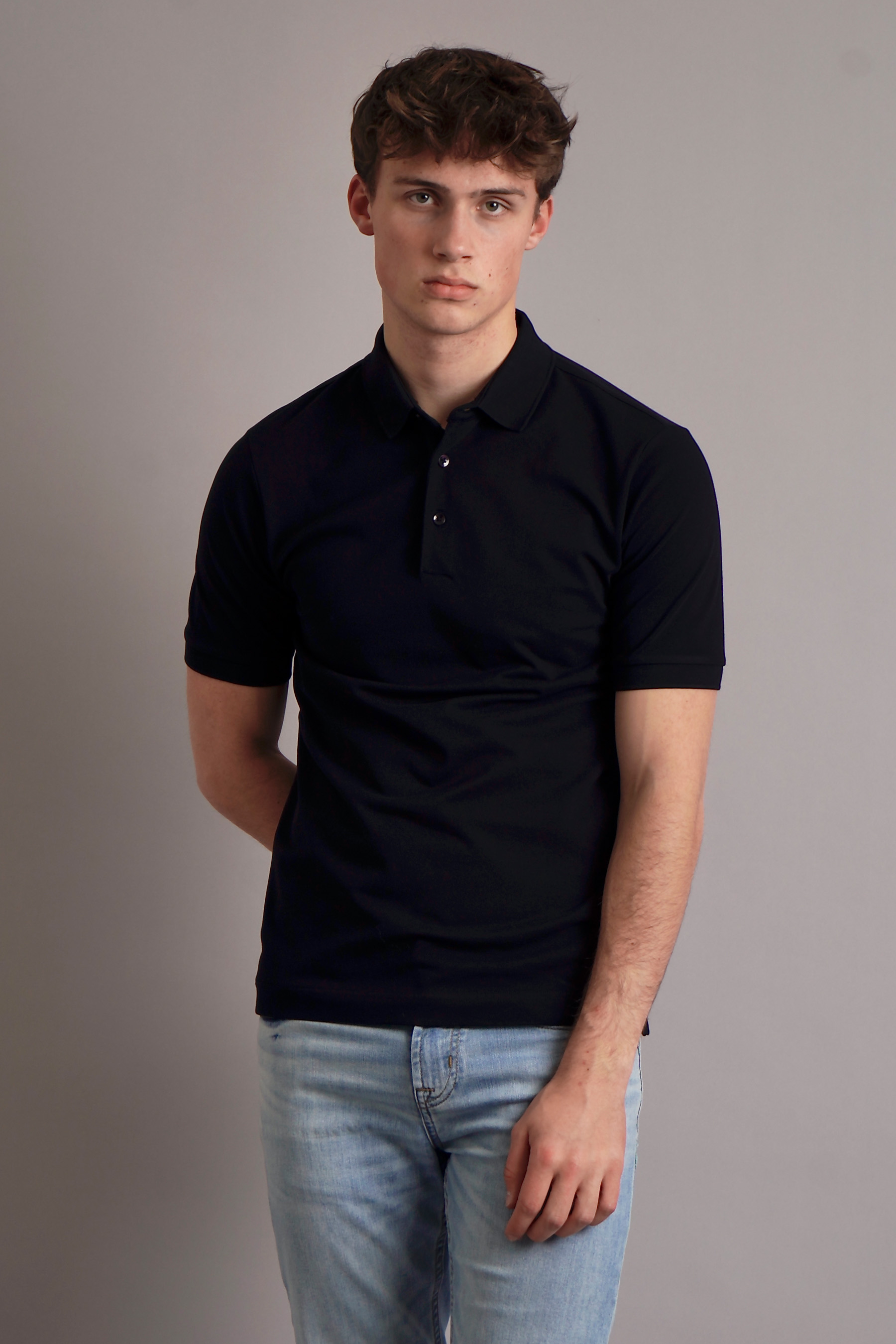 ROBERTO COLLINA Regular Cotton Crêpe Knit Polo