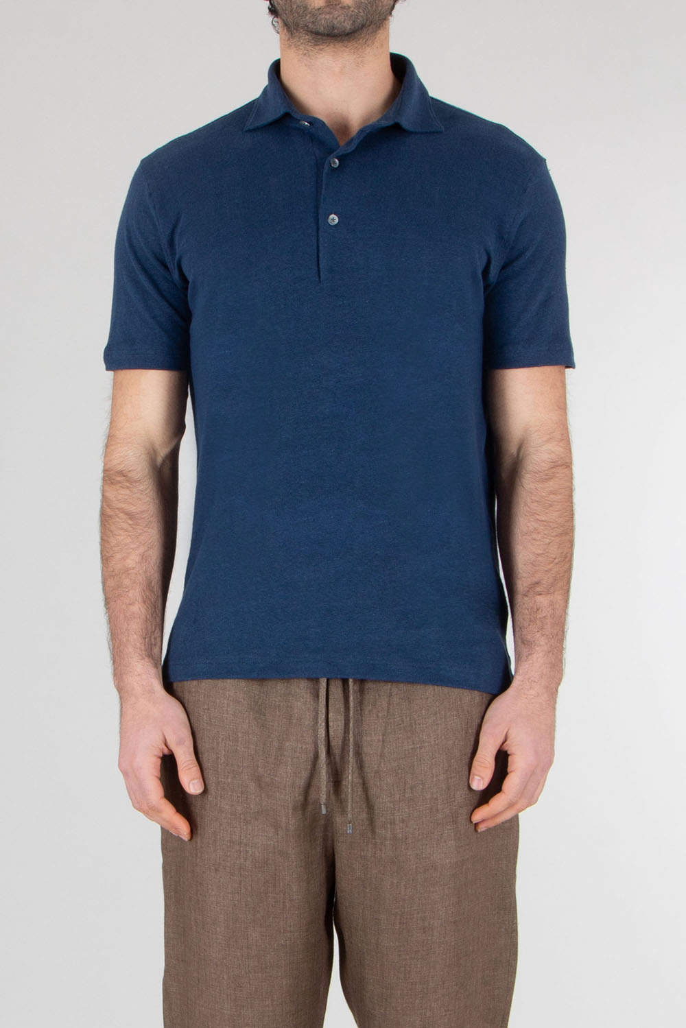 STEFAN BRANDT Regular Fit Linen Stretch Jersey Polo Shirt Laurin